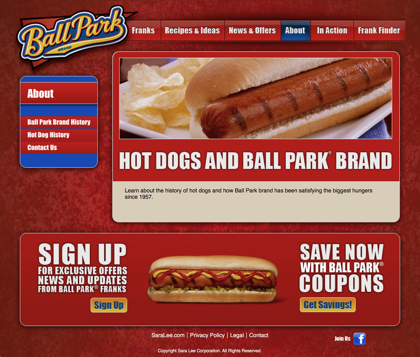 Ball Park: Website – 5 About