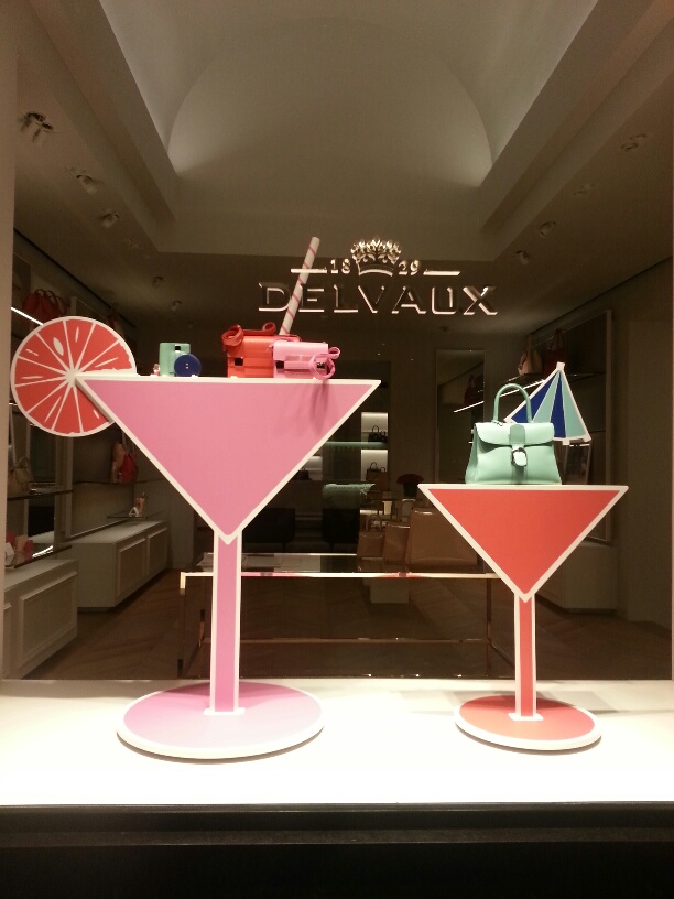Candy-colored handbags at Delvaux