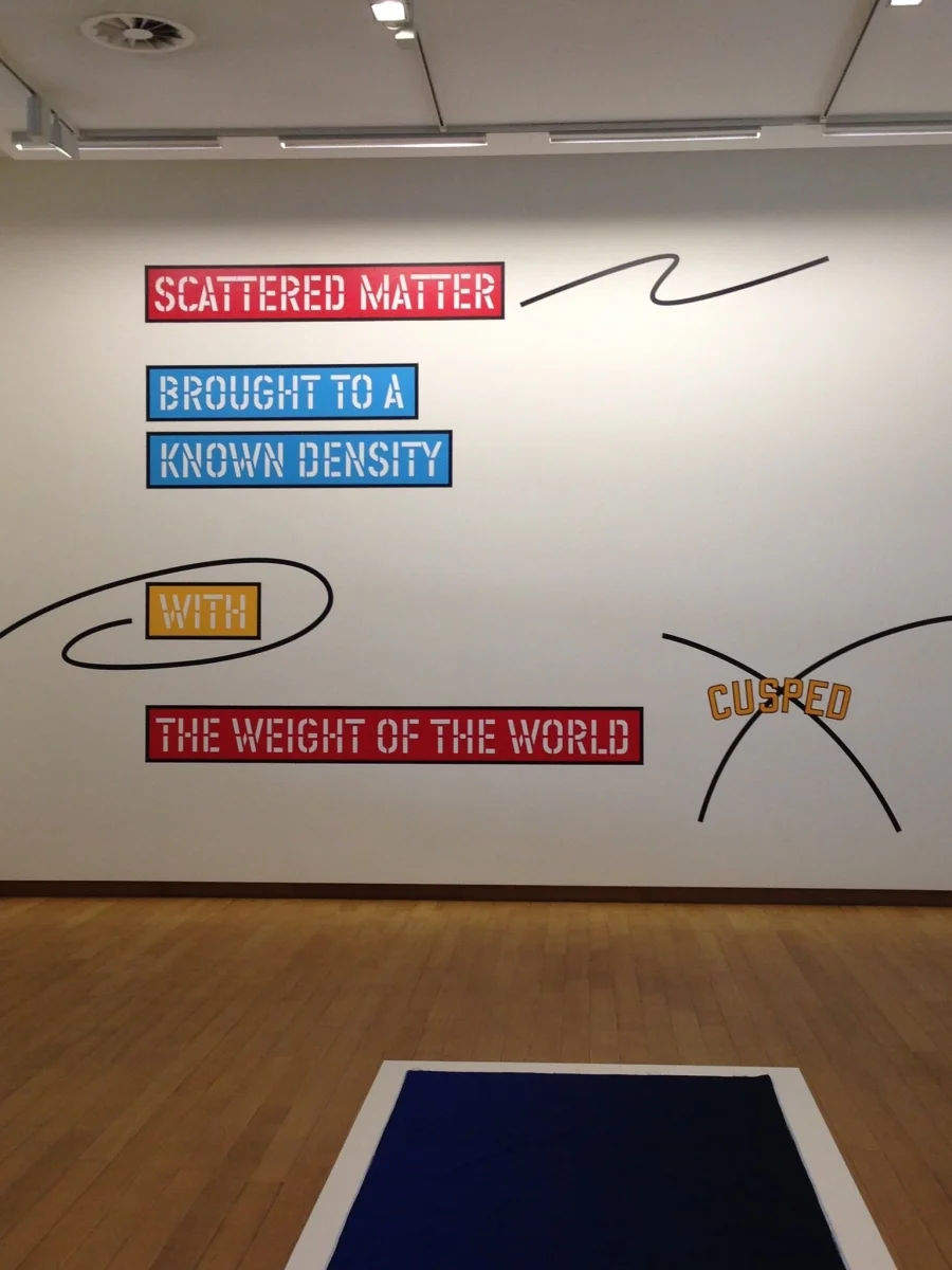 A Lawence Weiner graphic mural at the Stedelijk Museum