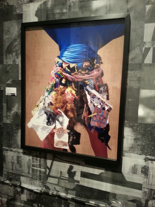 Framed collage work by Xaveira Simmons