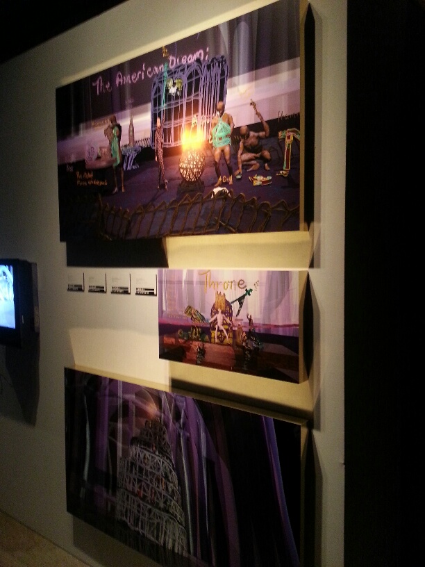 Mounted 3D video stills by Jacolby Satterwhite