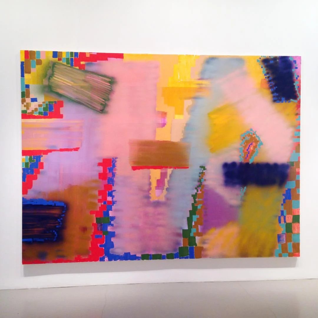 W(A(V)E)S, 2015, acrylic and oil on canvas, 96 in x 130 in.