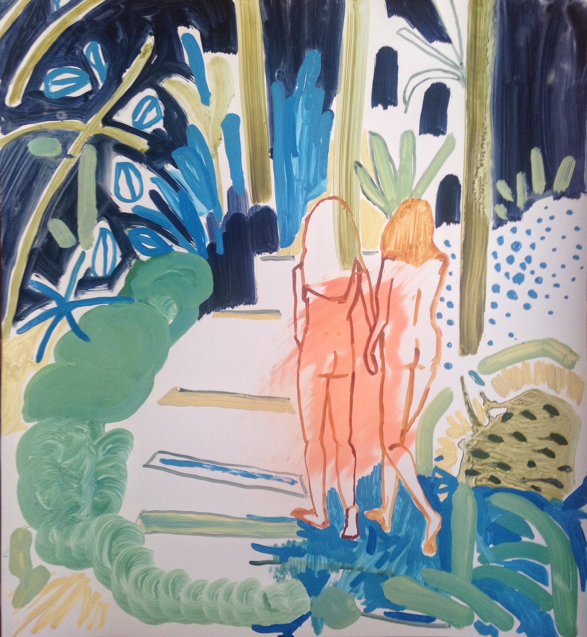 The Silk Road, 2014, oil on paper, 21.25 x 23.25.