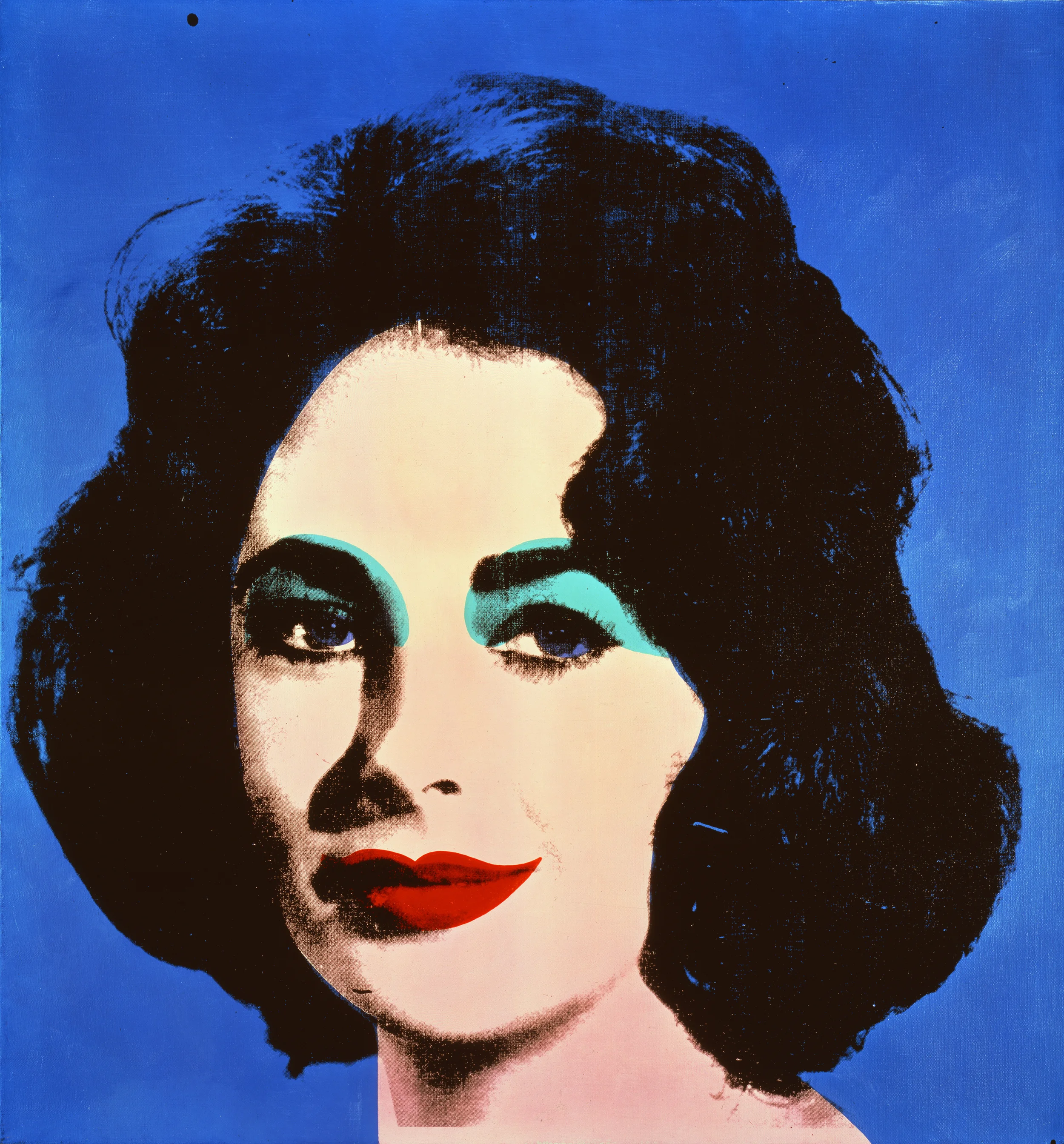 Andy Warhol, Blue Liz , 1962, synthetic polymer and synthetic ink on canvas. Private Collection. © The Andy Warhol Foundation for the Visual Arts, Inc / Artists Rights Society (ARS), New York.