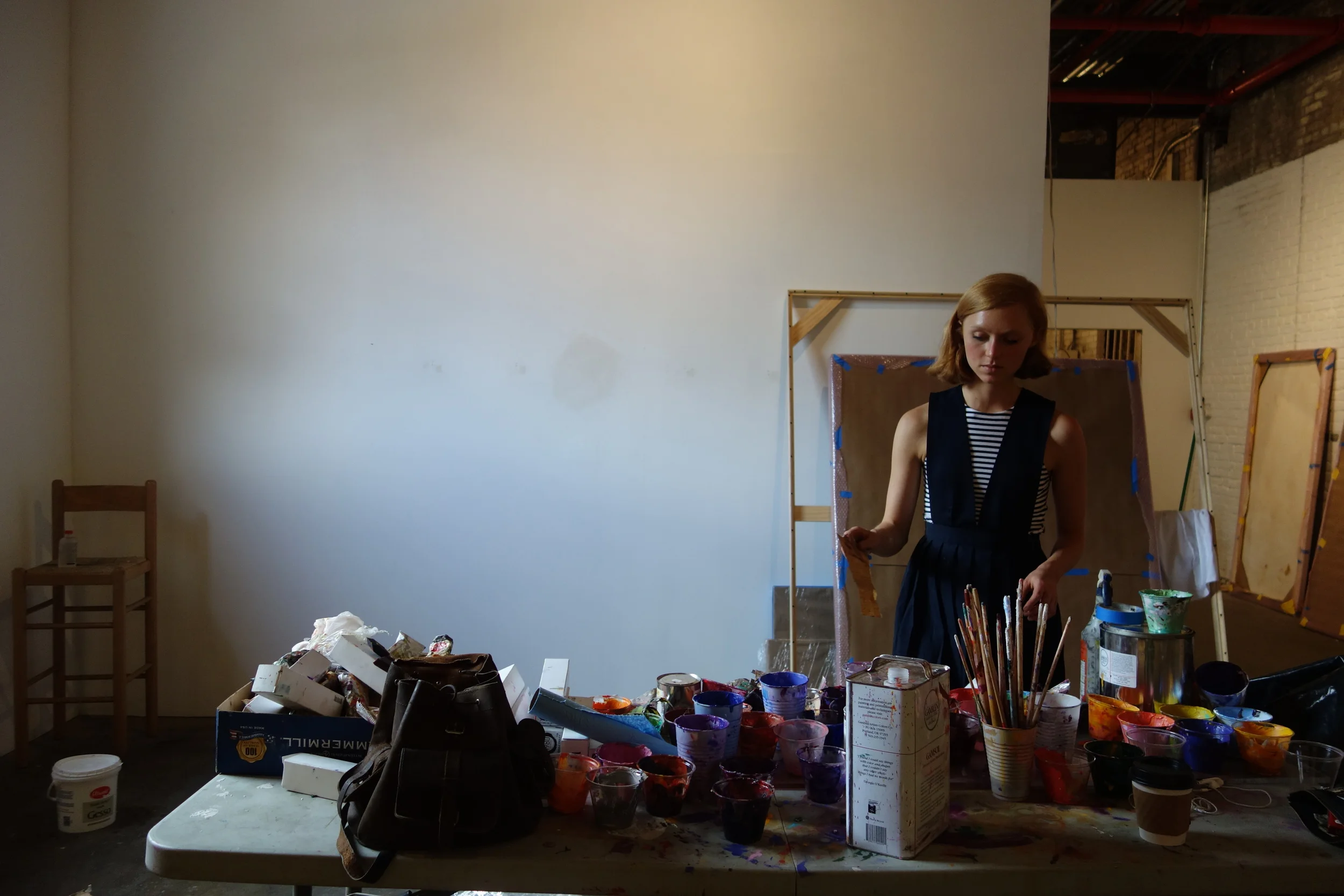 In the studio with Grace Weaver, January 2016.