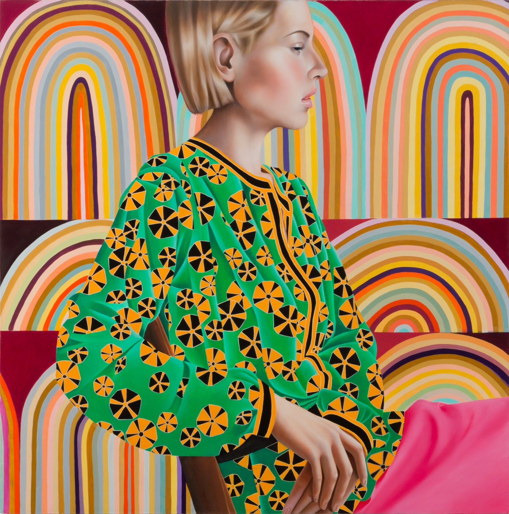 Rose/Gold , 2015. Oil on canvas. 30 x 30 inches . **Courtesy of Fredericks & Freiser, NY.