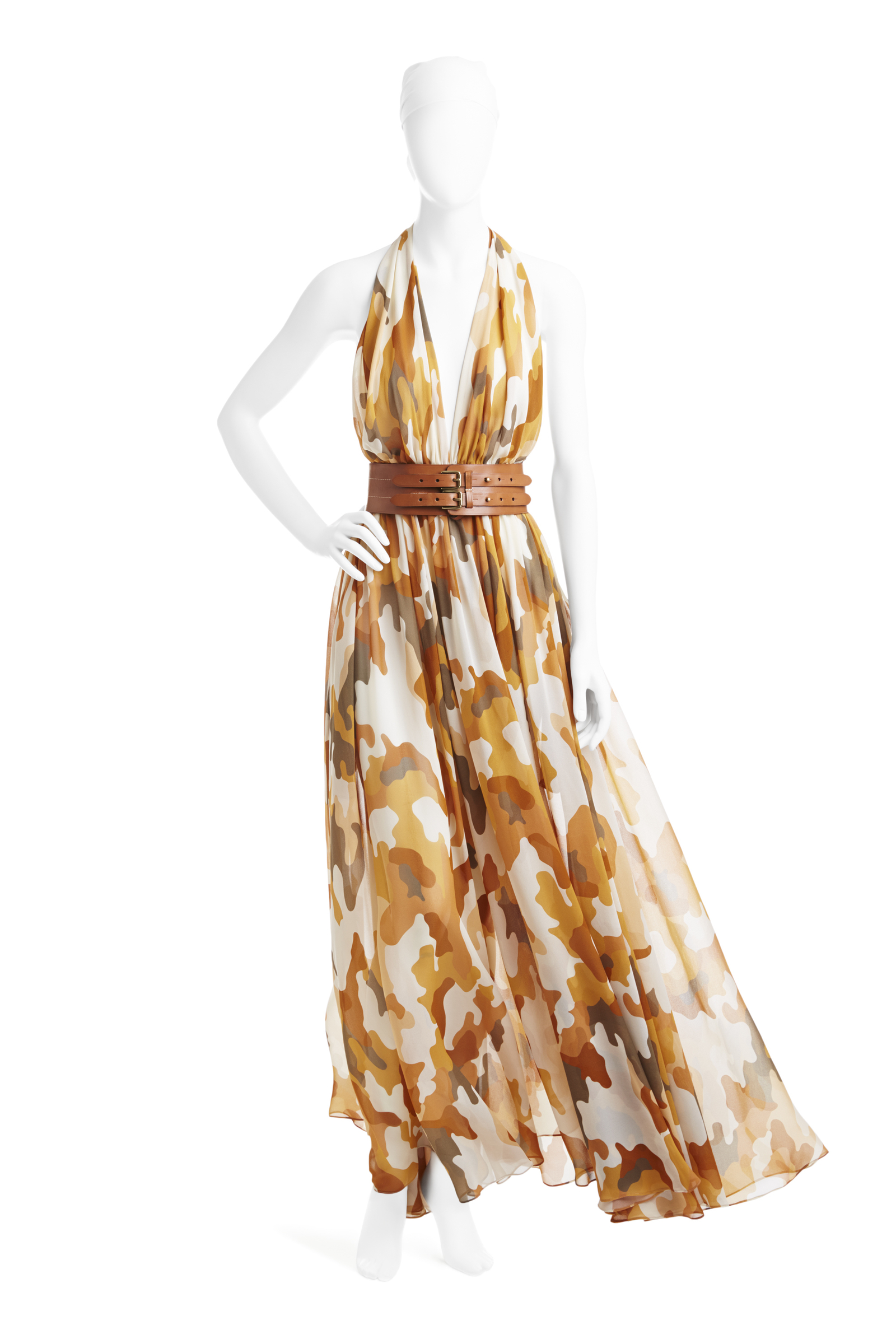 Desert Storm, fall 1991. Silk georgette camouflage-printed halter dress. Photograph © Jason Frank Rothenberg