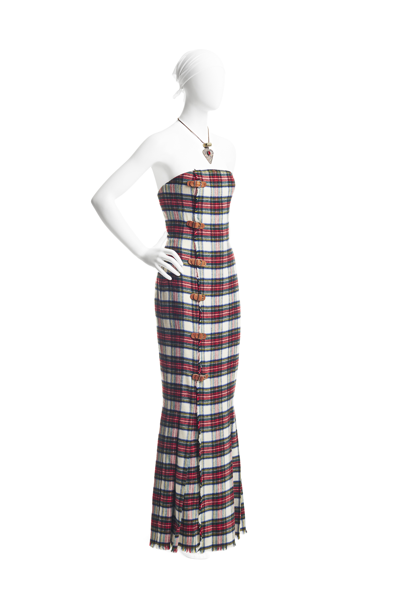 Extreme Kilt, Stewart plaid cashmere flannel gown, fall 1989. Photograph © Jason Frank Rothenberg