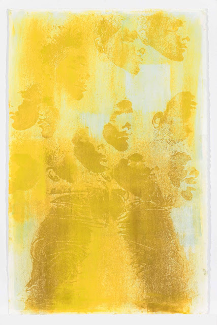 Keltie Ferris, body print, natural oil and pigment on paper.