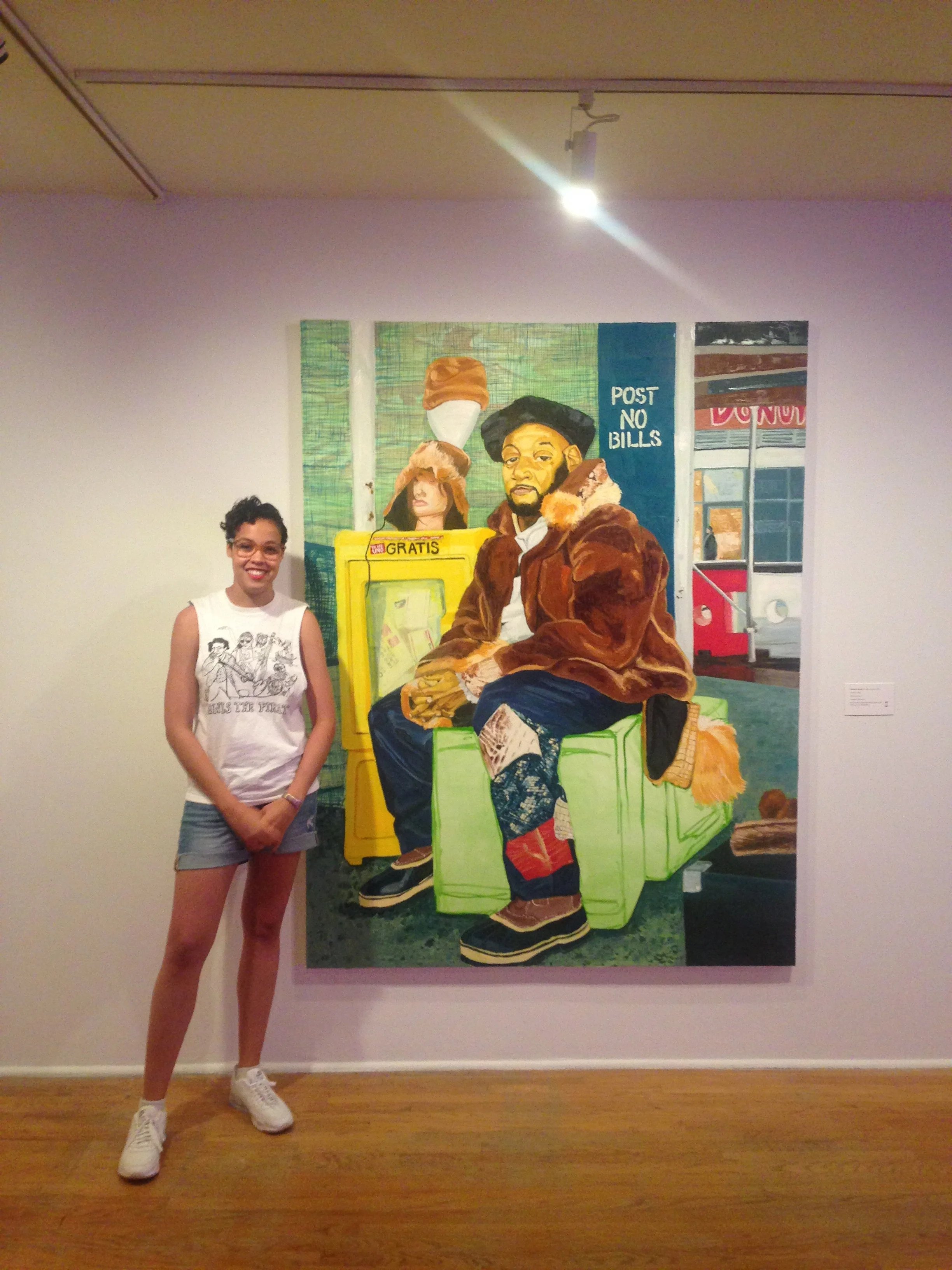 Jordan Casteel stands in front of her work 'Charles', at The Studio Museum in Harlem, August 2016. 