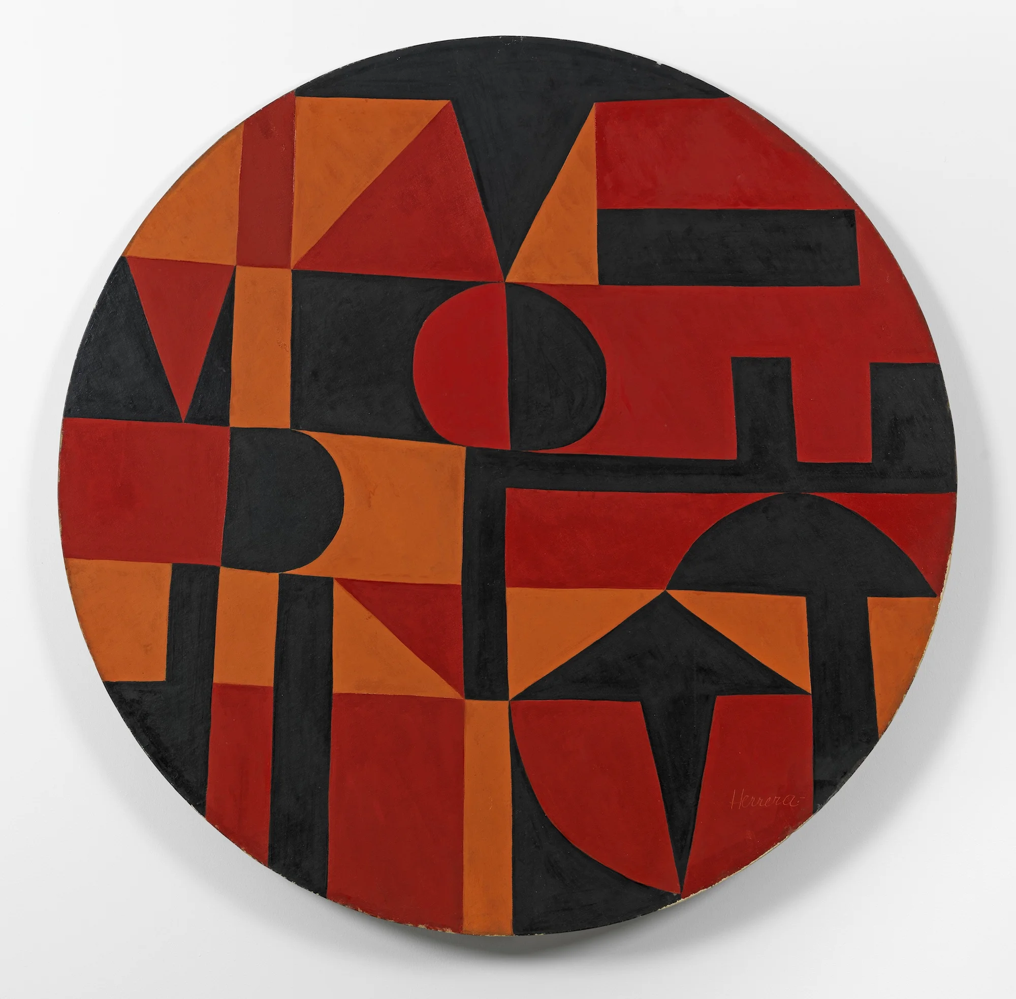 Carmen Herrera, Iberic, 1949. Acrylic on canvas on board, diameter: 40 in. (101.6 cm). Courtesy the artist and Lisson Gallery © Carmen Herrera