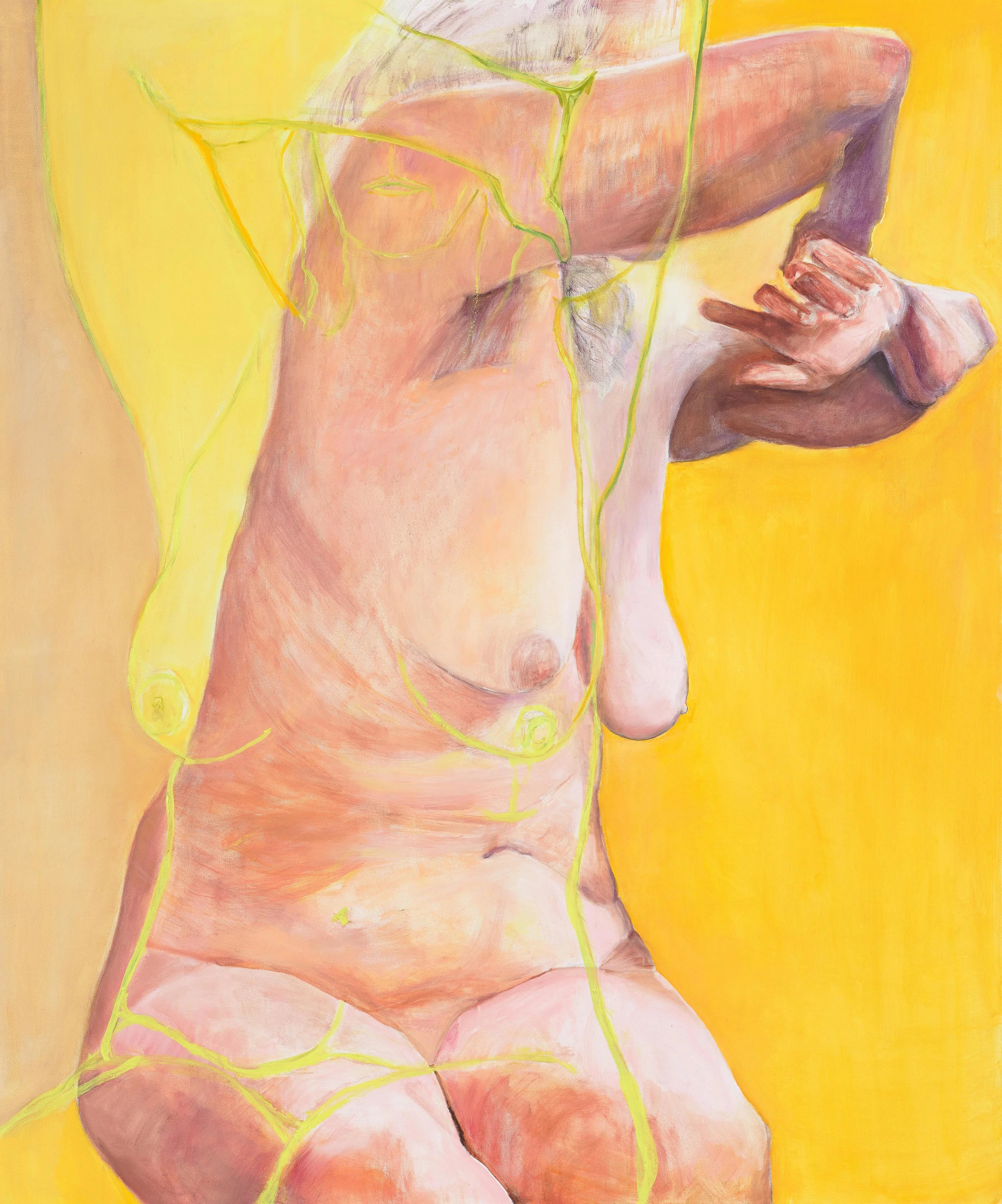 Joan Semmel, Aura, 2016, Oil on canvas, 72 x 60 in, (182.88h x 152.4w cm) Courtesy Alexander Gray Associates, New York © 2016 Joan Semmel/Artists Rights Society (ARS), New York