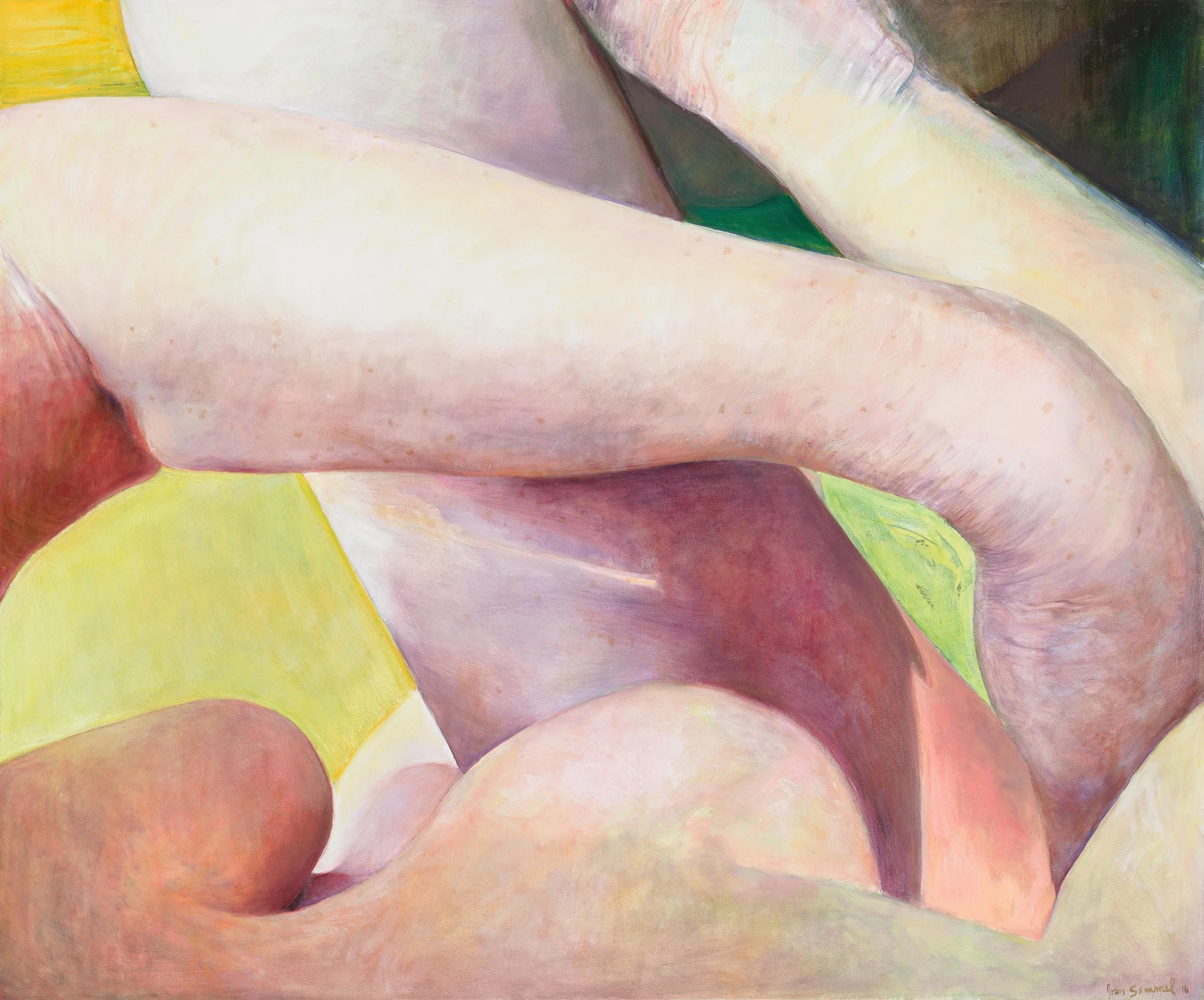 Joan Semmel, Crossed Limbs, 2016, Oil on canvas, 60 x 72 in, (152.4h x 182.88w cm) Courtesy Alexander Gray Associates, New York © 2016 Joan Semmel/Artists Rights Society (ARS), New York