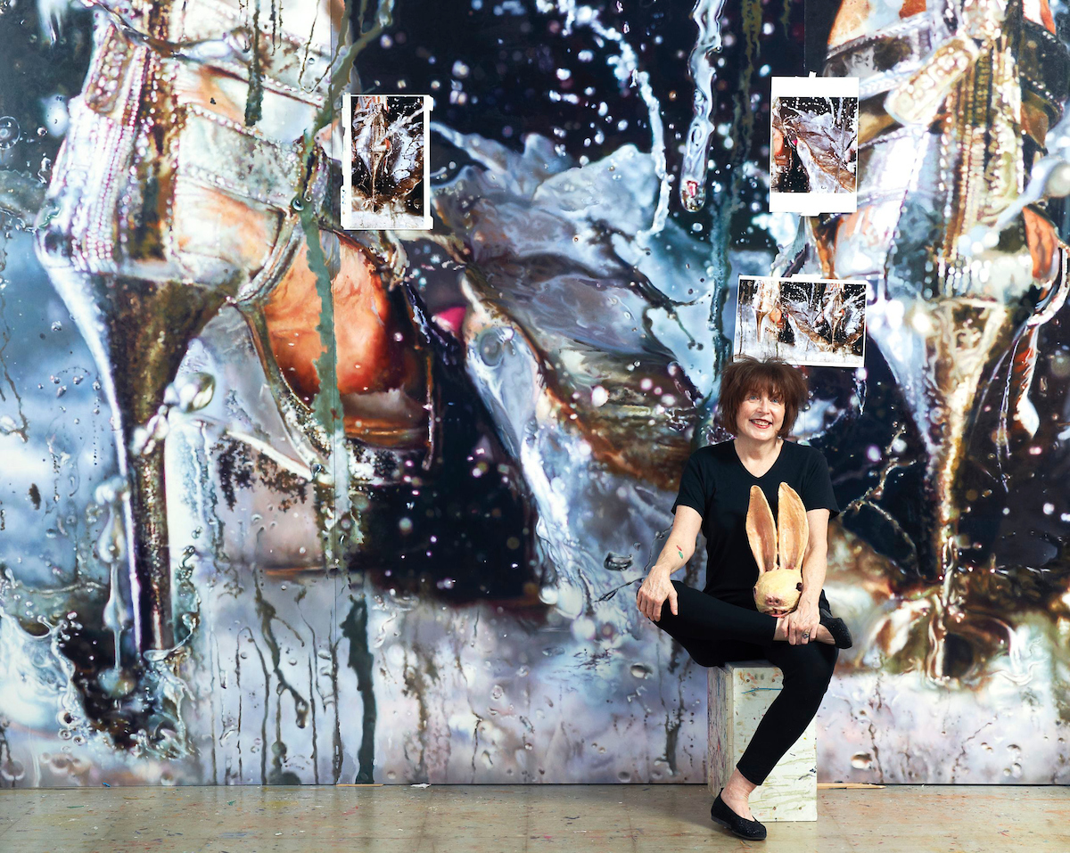 Marilyn Minter in her studio, 2015. Photo by Jason Schmidt.