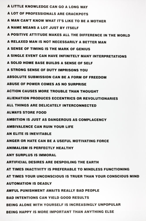 Jenny Holzer, Plate, from Truisms, 1977–79. Credit: Art Institute of Chicago.