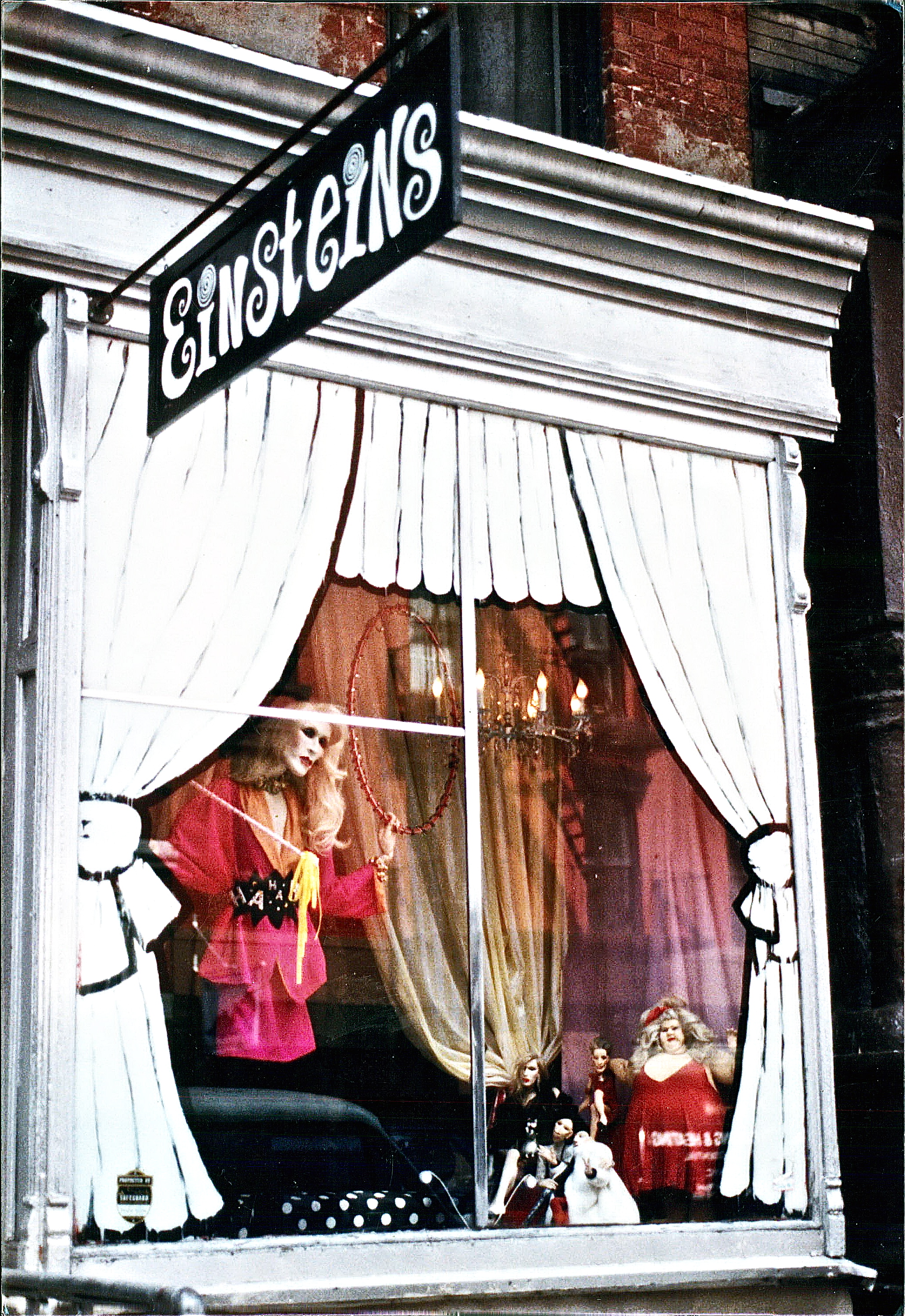 Einsteins “Circus” window display by Greer Lankton and Paul Monroe, dolls and photo by Greer Lankton, 1986. Courtesy Paul Monroe for Greer Lankton Archives Museum