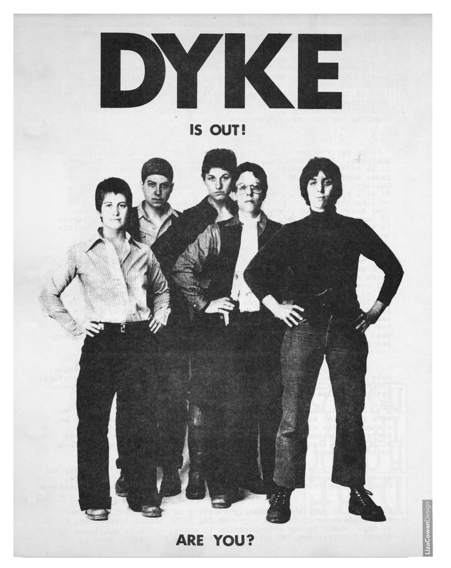 DYKE, A Quarterlyflyer, design by Liza Cowanc. 1974Courtesy Liza Cowan and Penny House