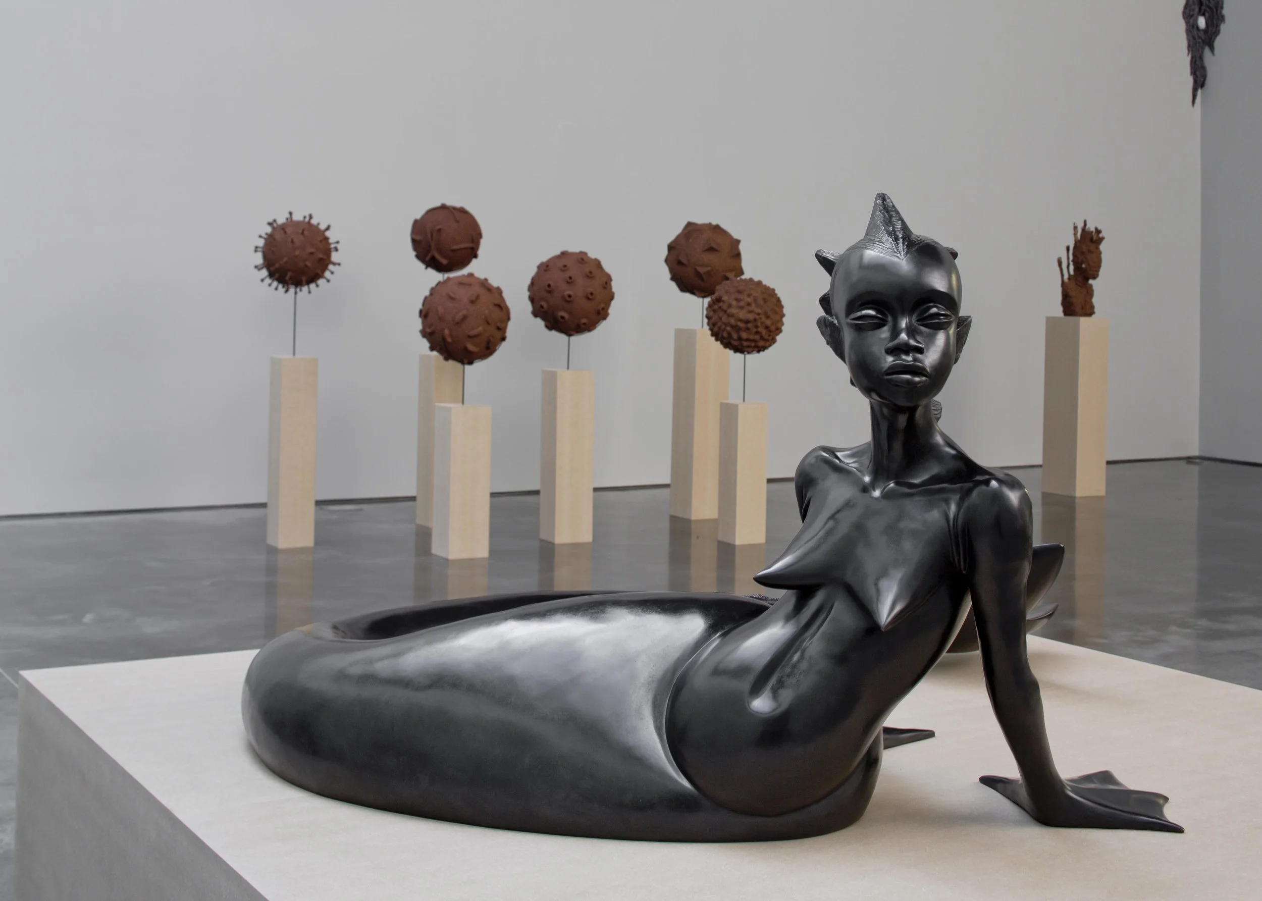Wangechi Mutu, Ndoro Na Miti. Installation view: Gladstone Gallery, New York January 27-March 25, 2017, Copyright Wangechi Mutu. Courtesy the artist and Gladstone Gallery, New York and Brussels. Photo by David Regen