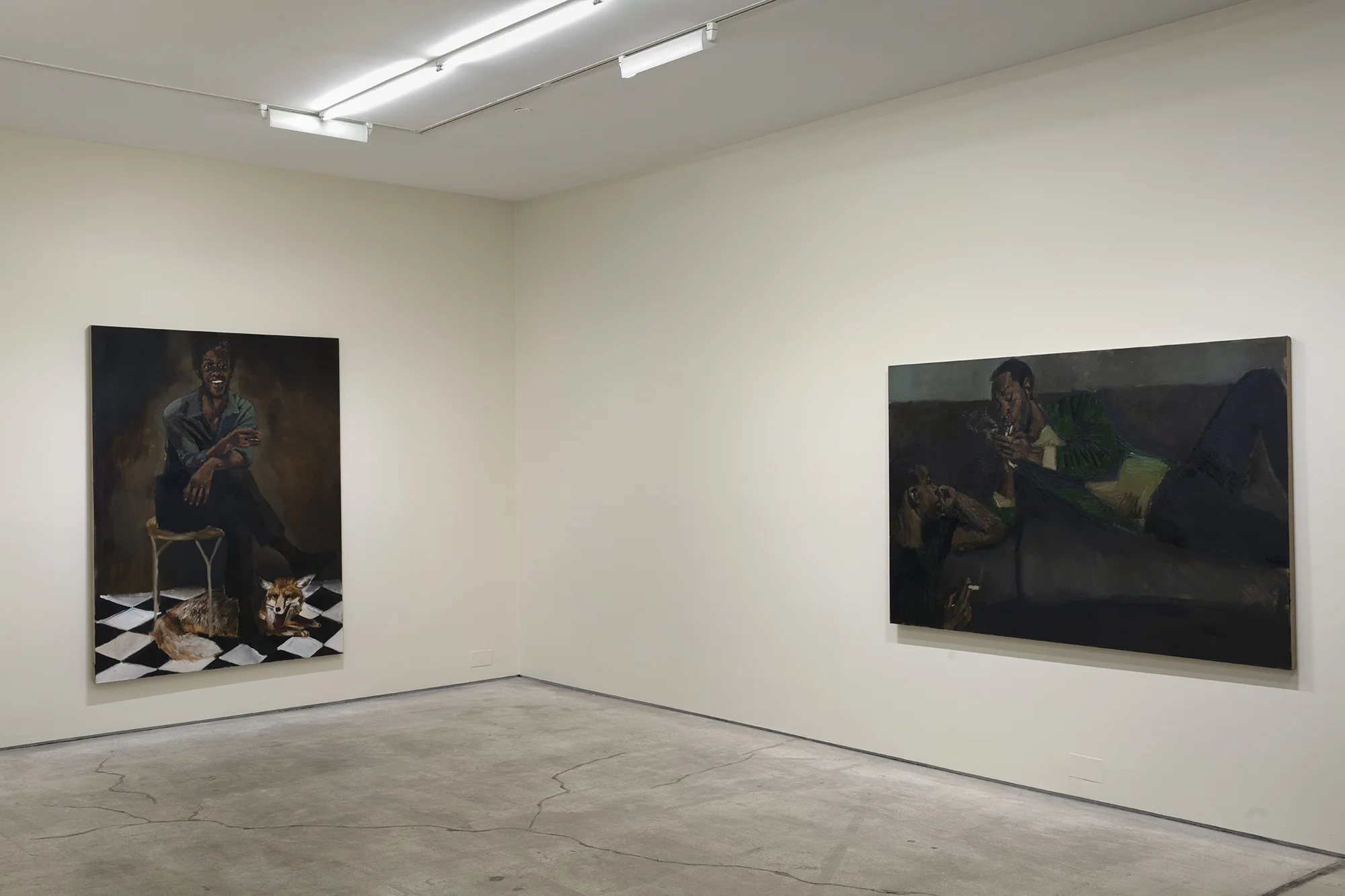 Installation view of Lynette Yiadom-Boakye’s In Lieu of a Louder Love. Courtesy of the artist and Jack Shainman Gallery.