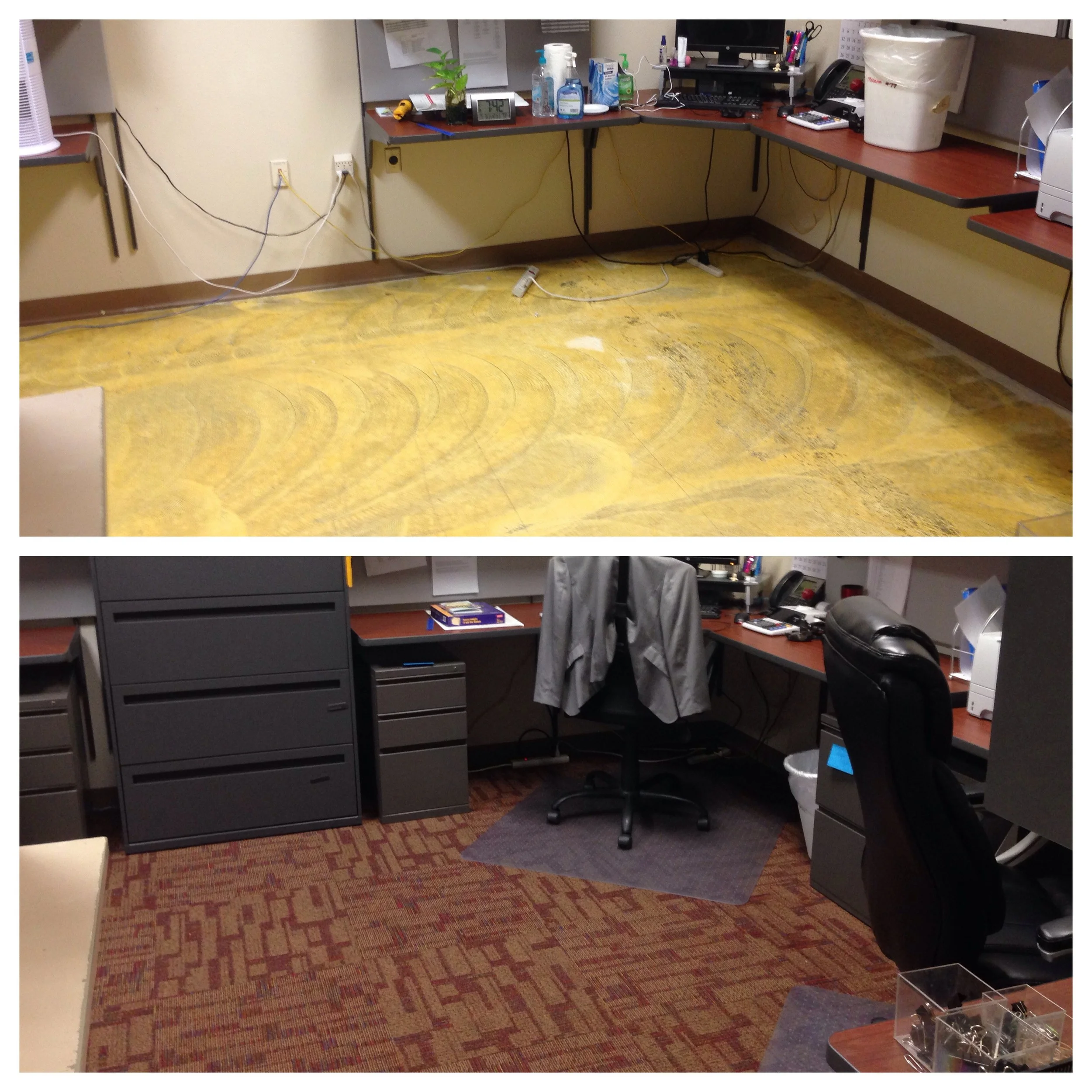 Modular Carpet Installation - private office shown
