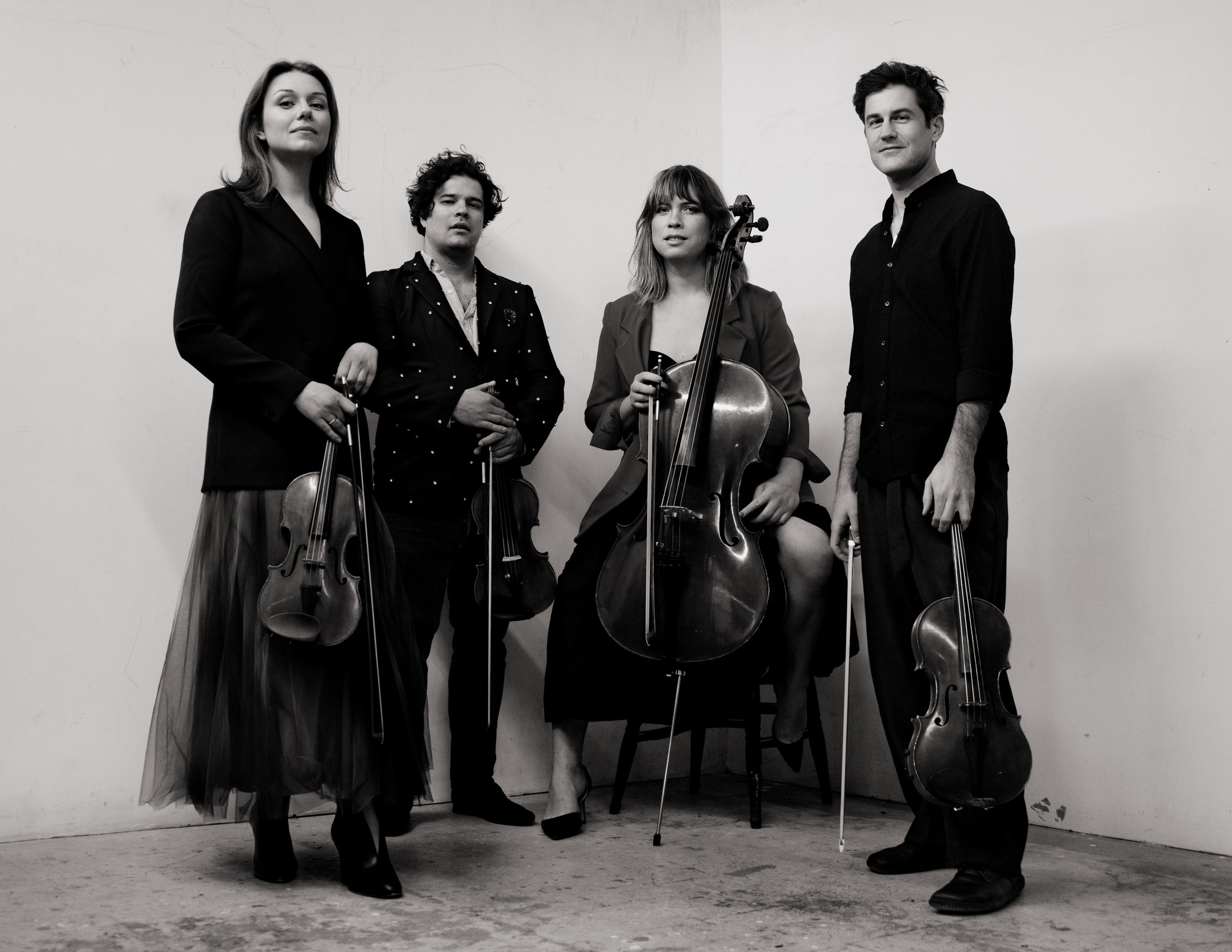 David Goddard Photography Sessions Attacca Quartet Off The Grid Black and White in Brooklyn