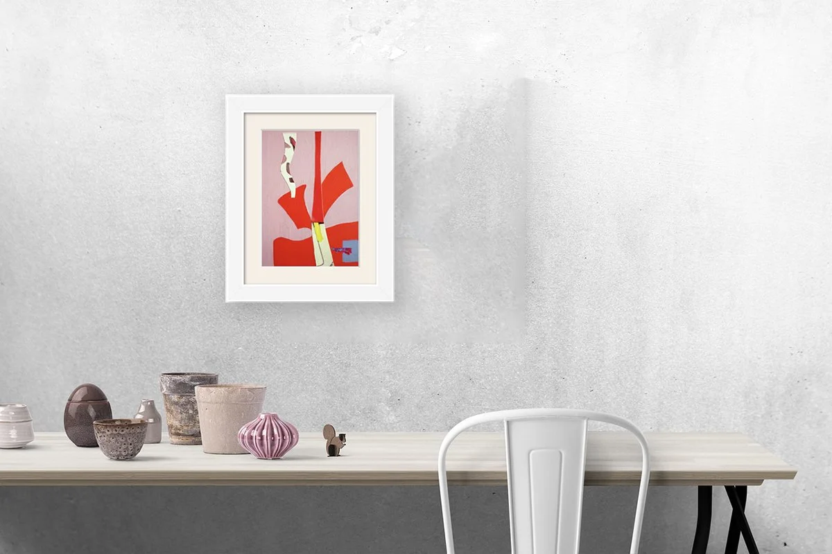 Cruella. 5x7 collage print, matted & framed in scene. Ceil Diskin-2025.