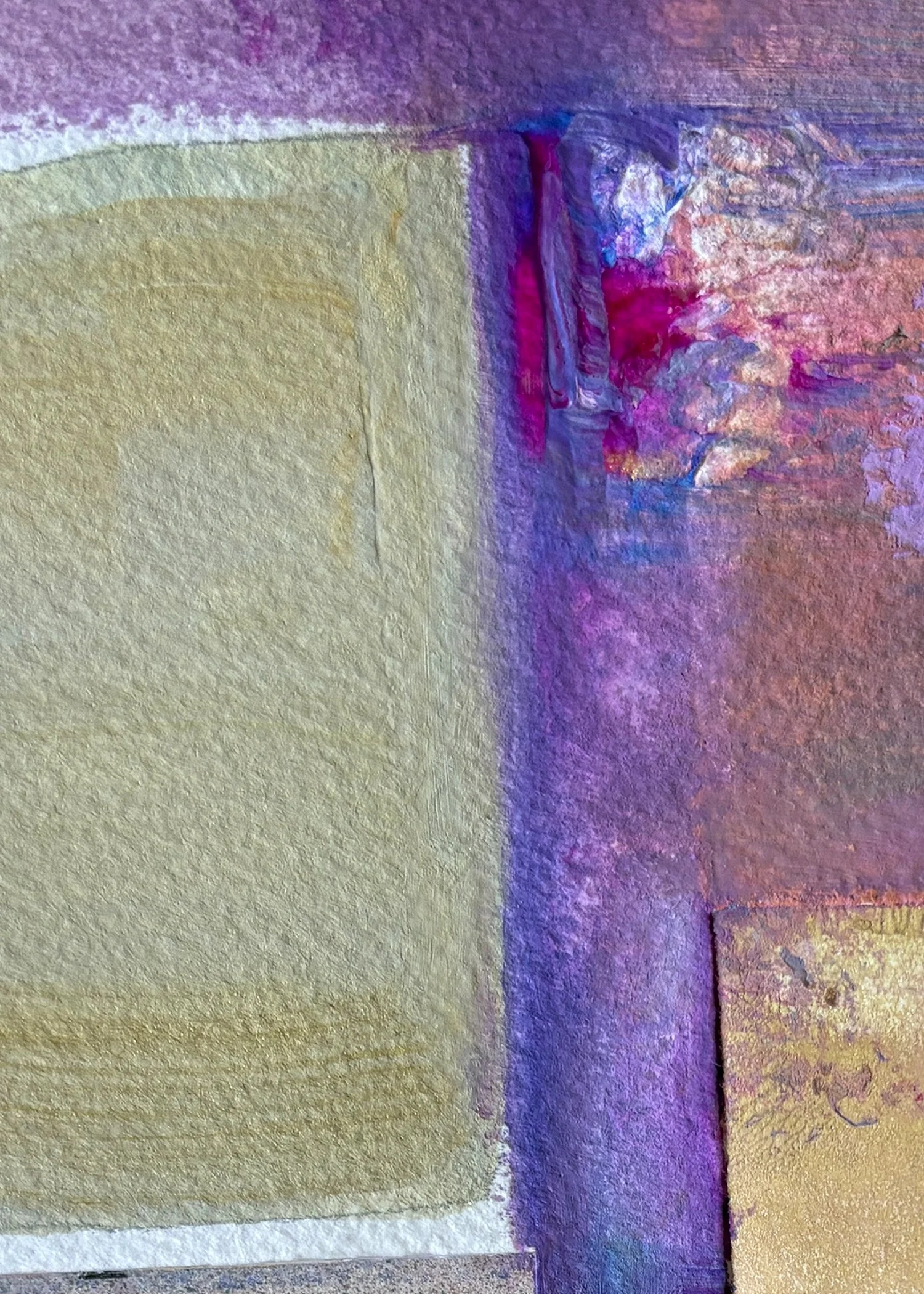L'Ingenue, mixed media collage on paper-detail, by Ceil Diskin
