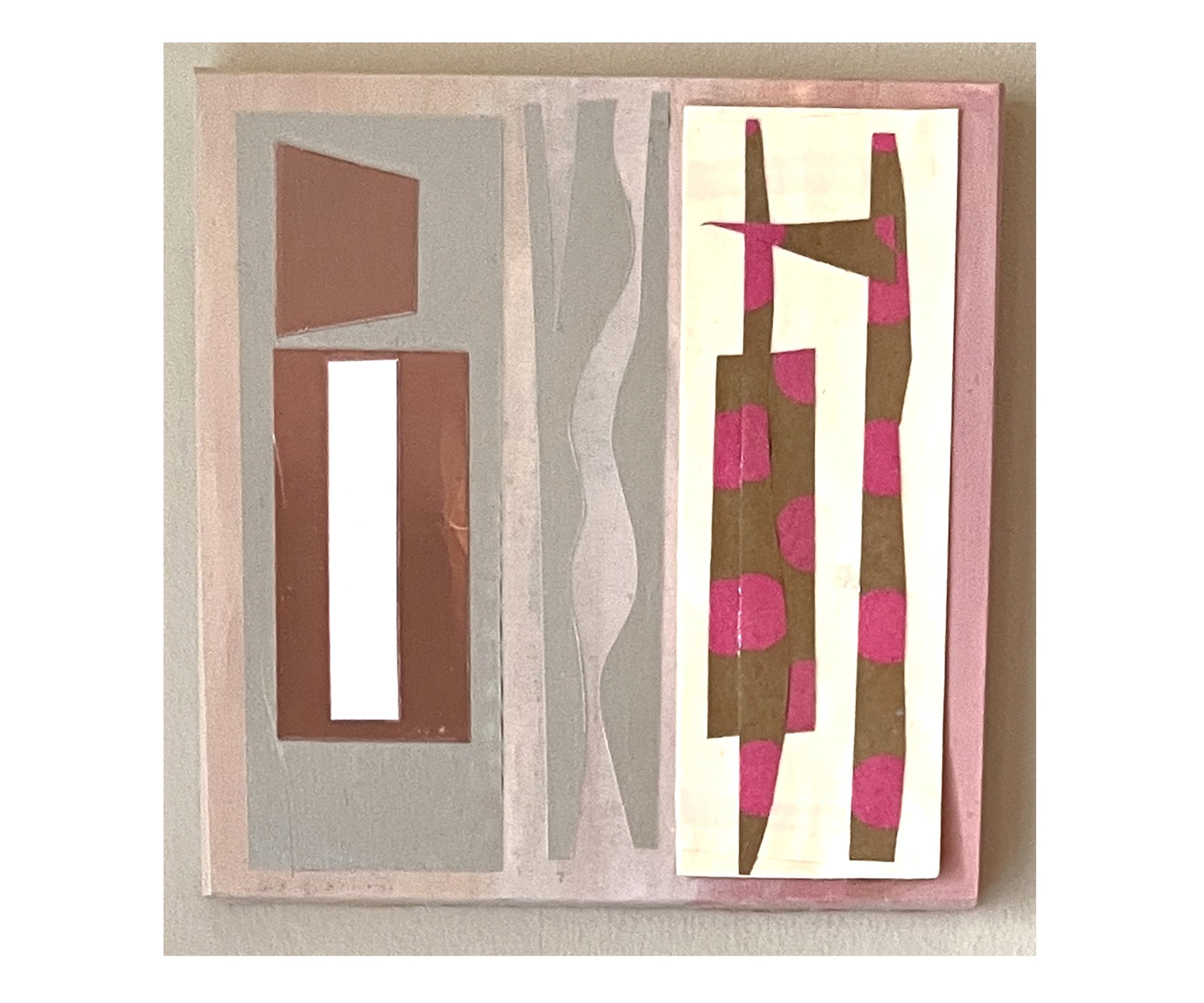 Right piece of Une Deux - Mixed Media Collage Diptych
