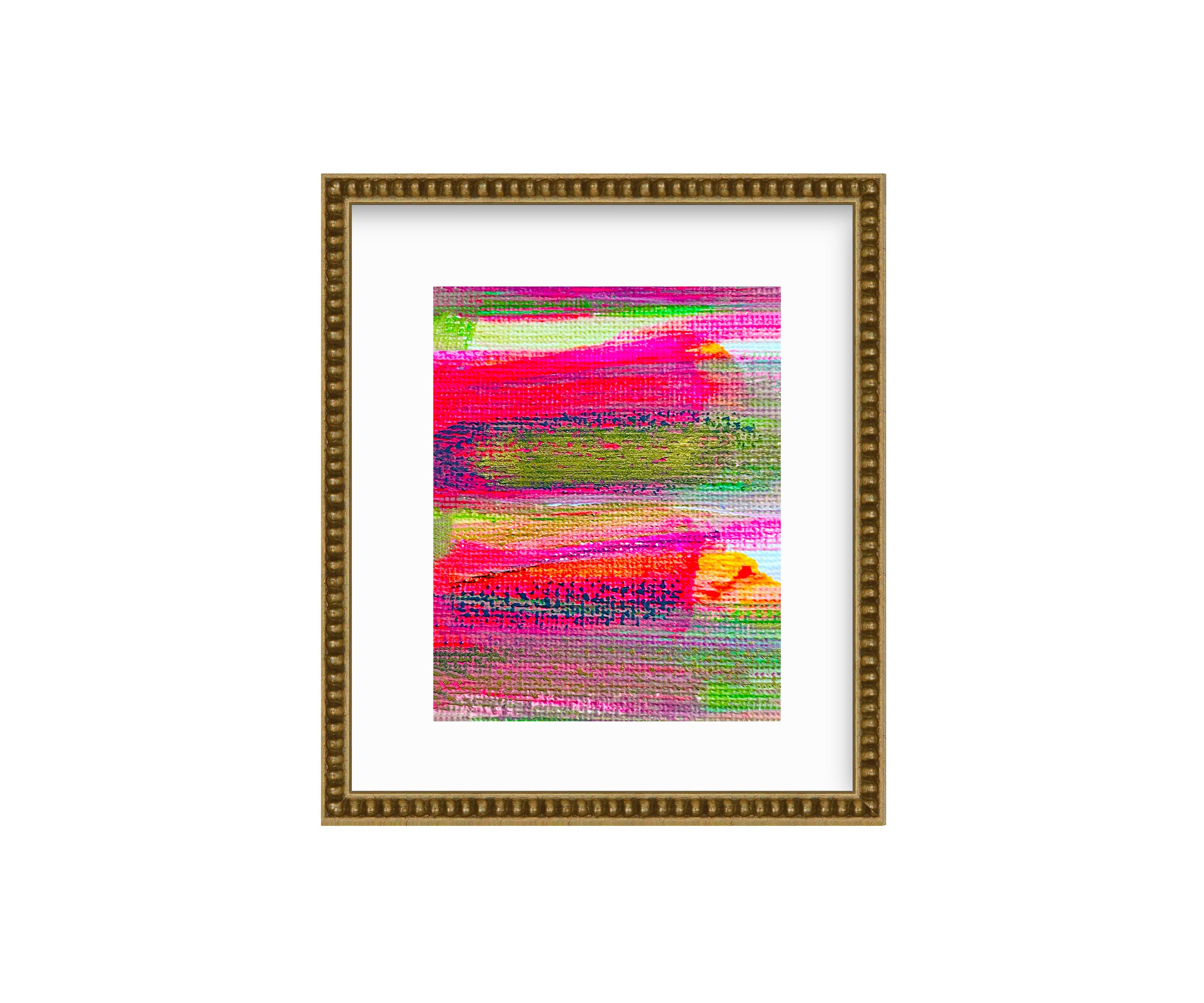 Marching Across, HOT-TO-GO Series, gold bead frame, by Ceil Diskin