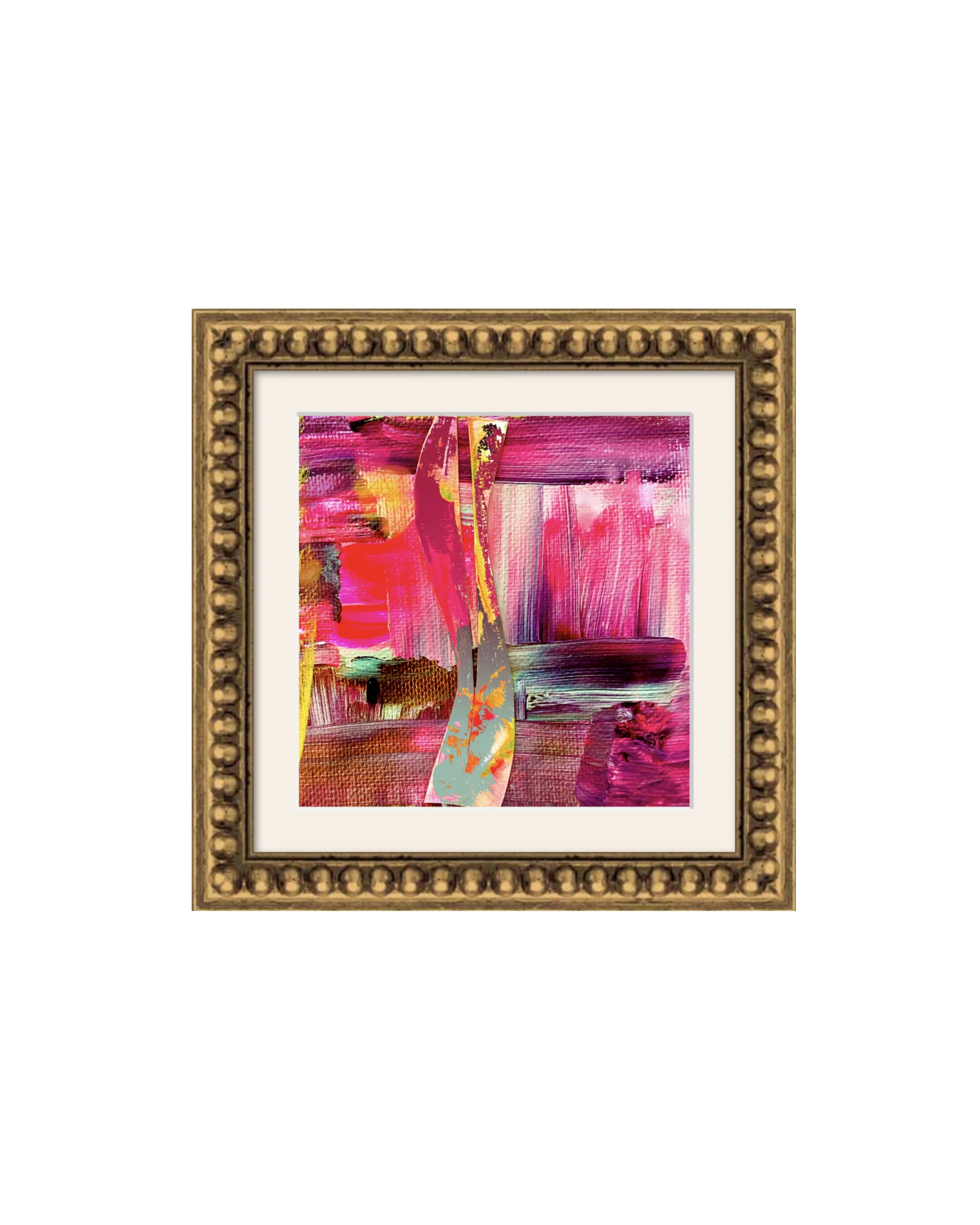 Always-I Feel Love Series, gold frame, by Ceil Diskin