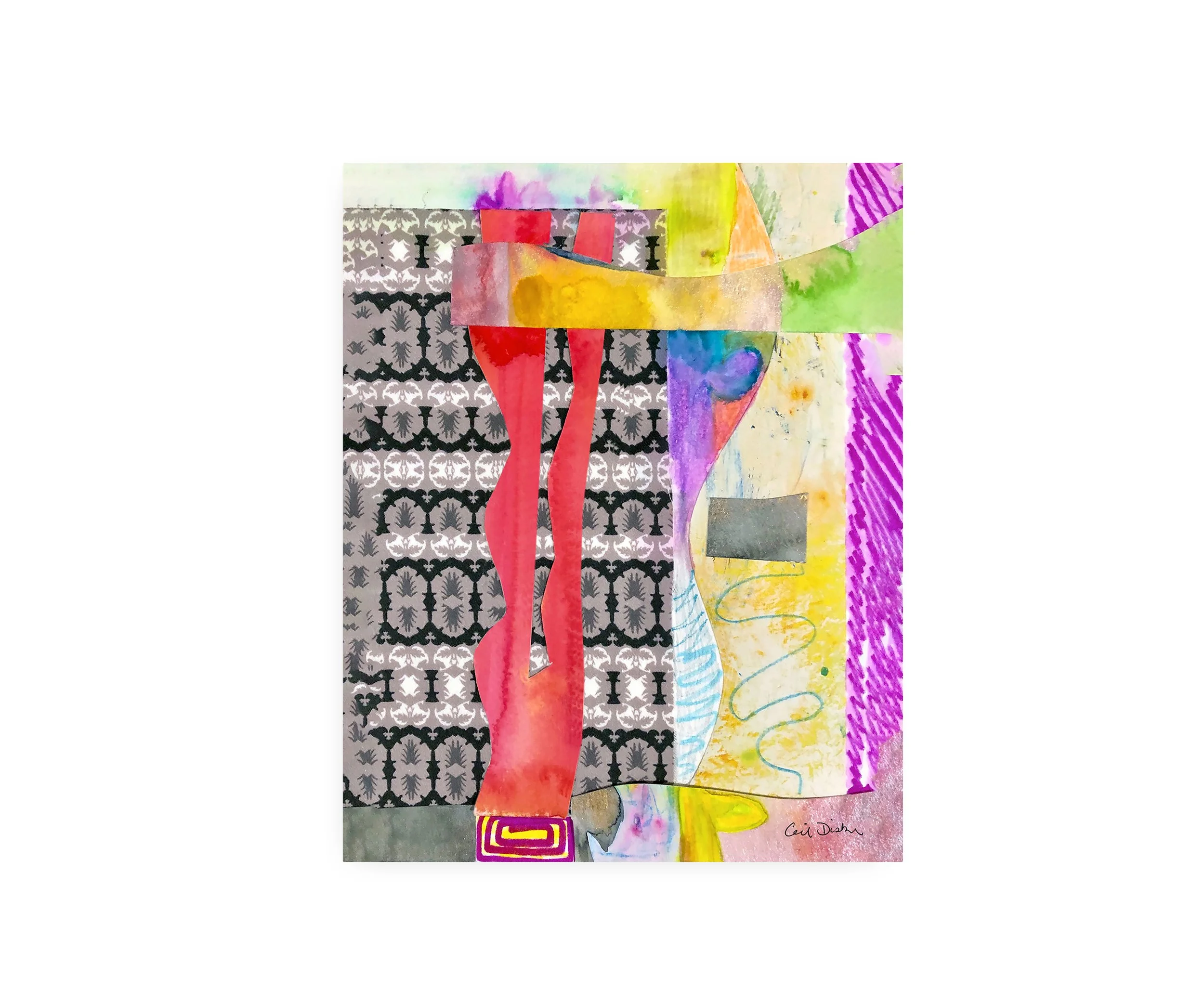 On My Way!, collage print, by Ceil Diskin