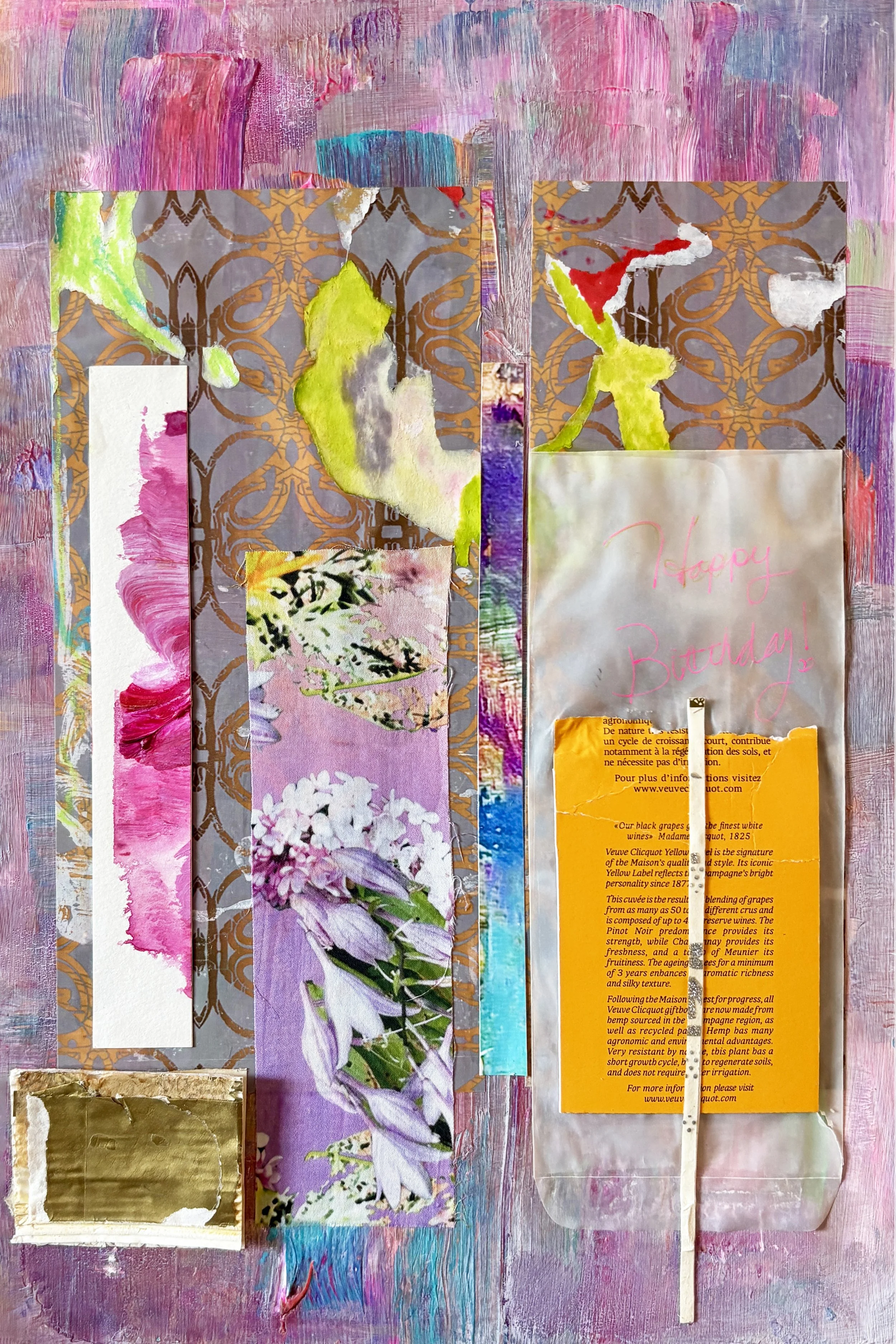 Stolen Birthday 12x18 mixed media collage on metal-Ceil Diskin 2026.jpg