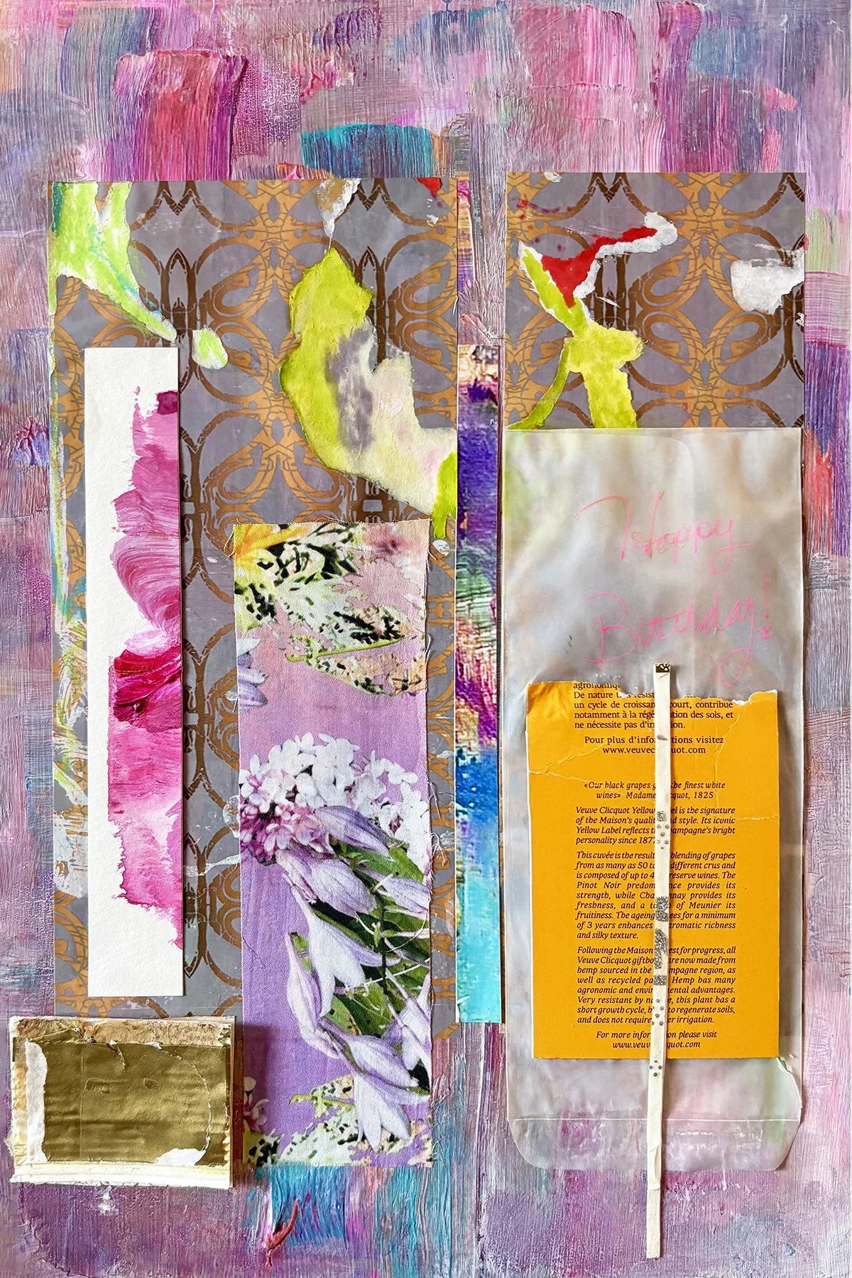 Stolen Birthday 12x18 mixed media collage on metal-Ceil Diskin 2026.jpg