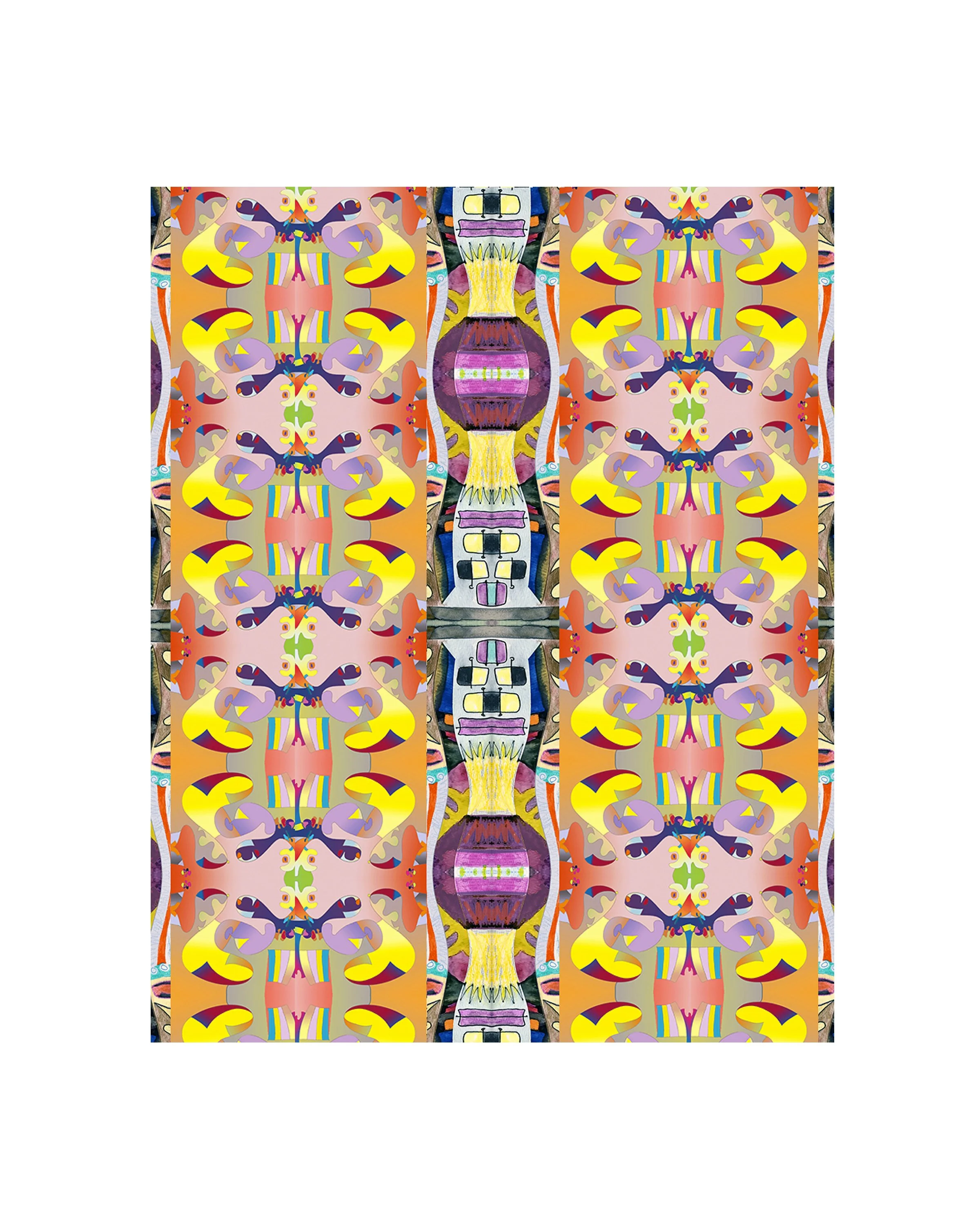 Banana-Fête. 8x10 digital pattern print. Ceil Diskin-2025.