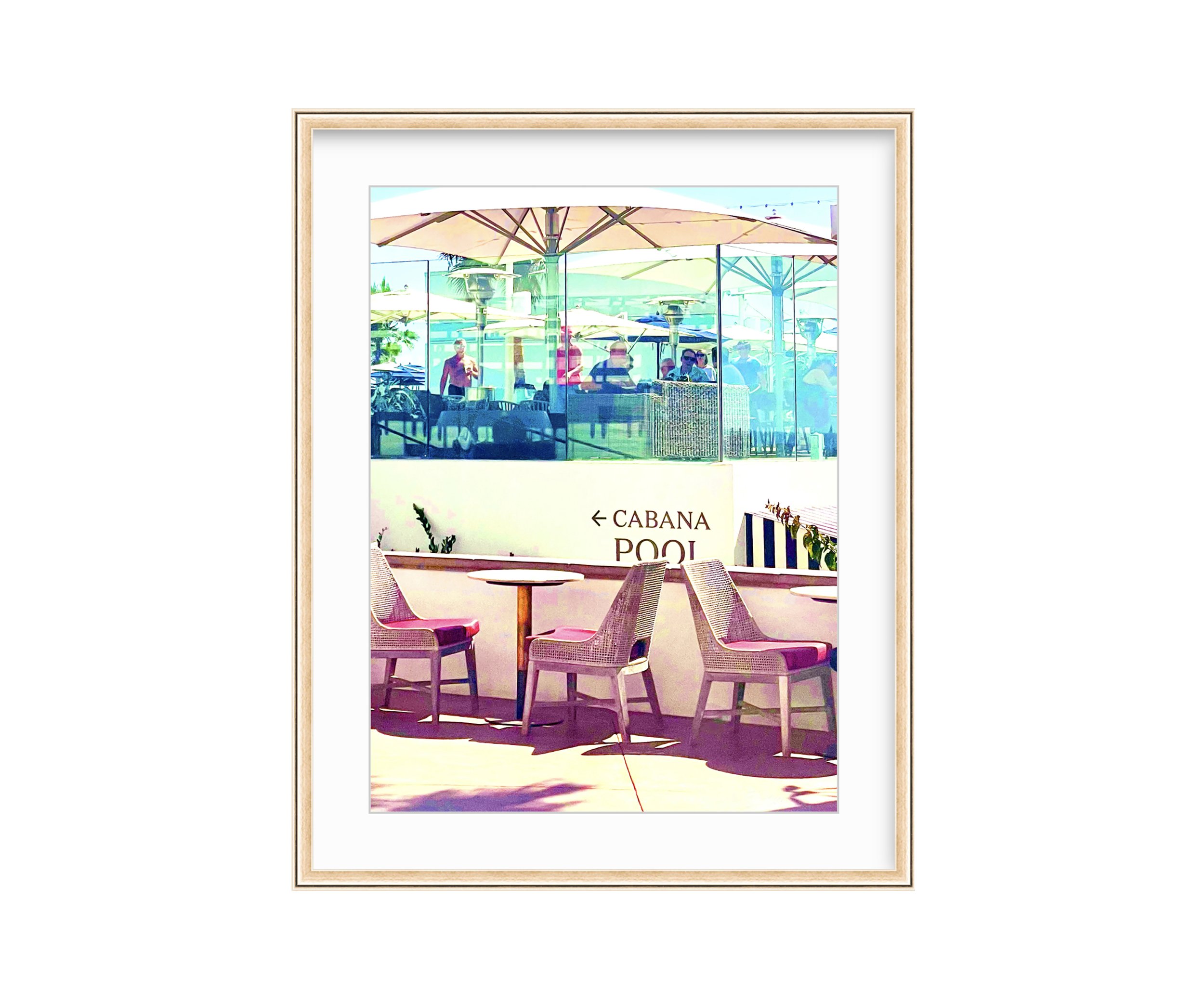 Cabana-Pool, rose gold frame, by Ceil Diskin
