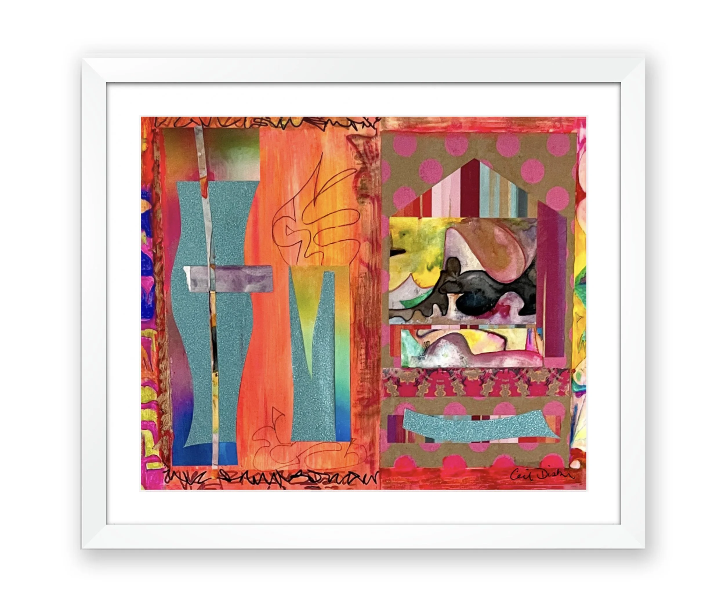 Summertime Birthday - white frame and mat