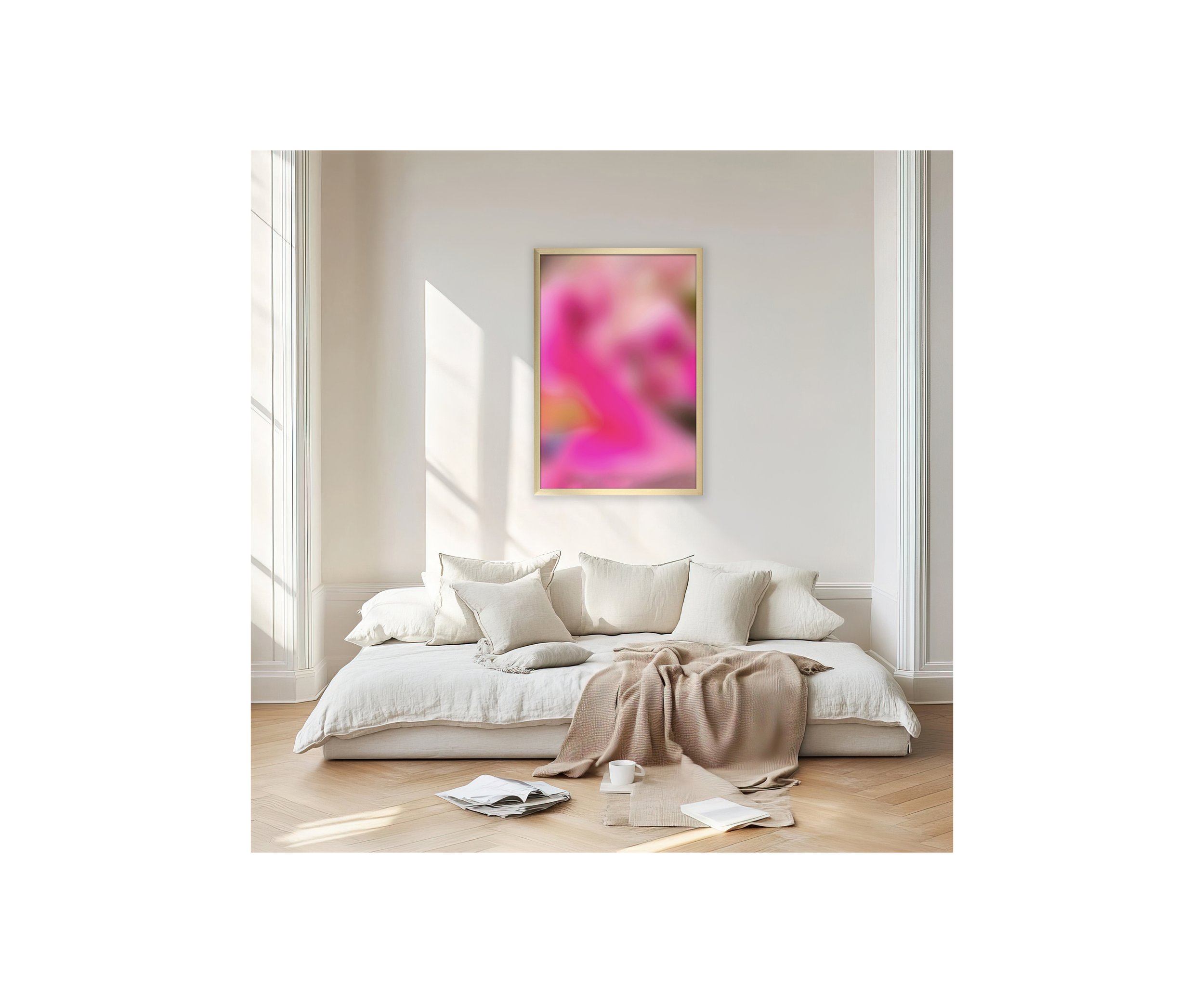Stargazer Lilly, in modern living room, by Ceil Diskin