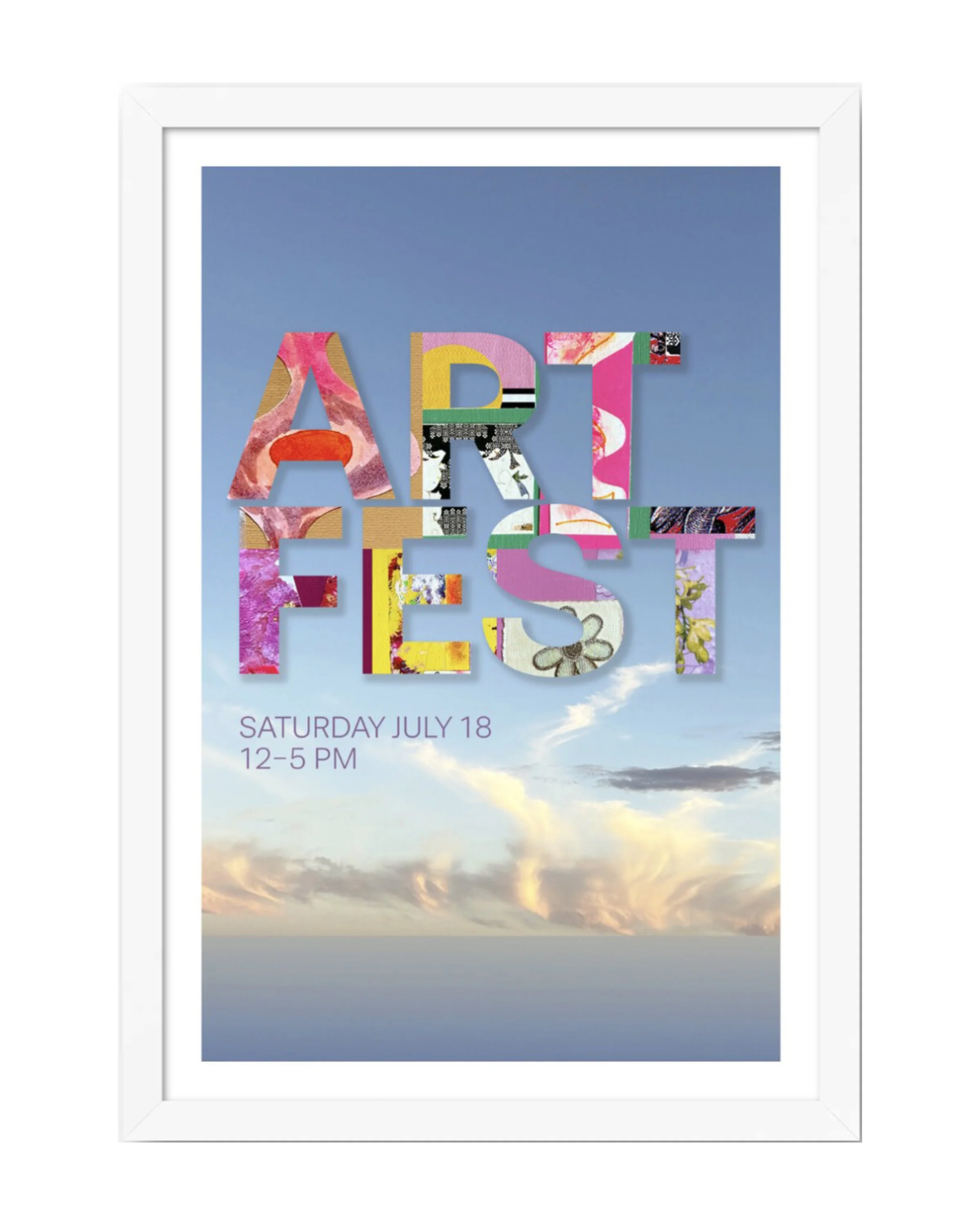 Art Fest poster 11x17 white border-white frame