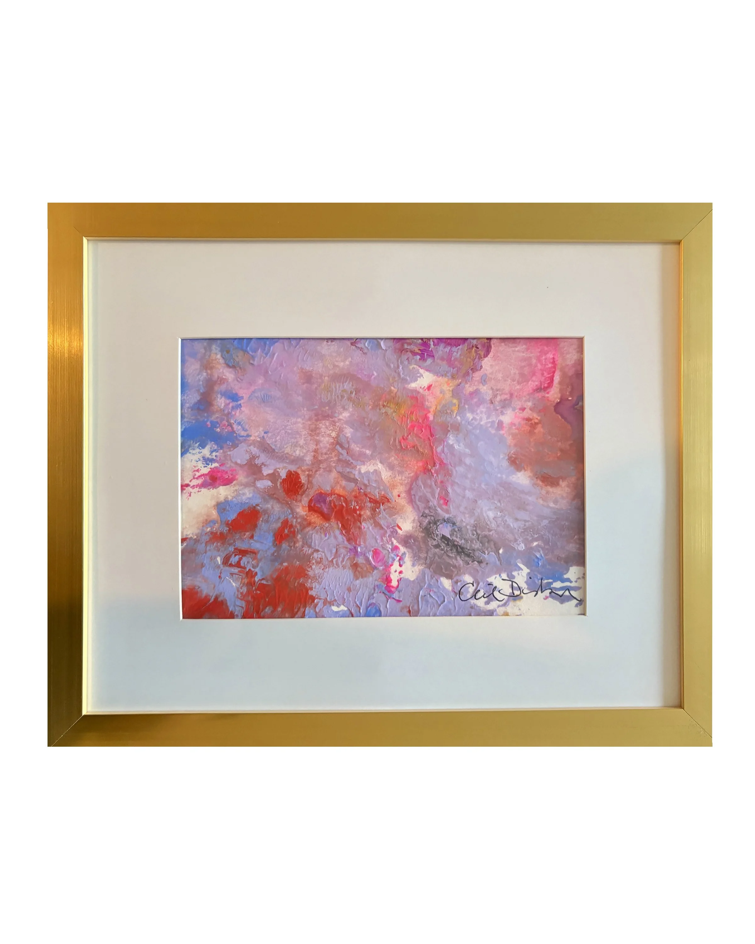 Petalyne 11x9 frame-1.5 mat-5x7 acrylic painting on paper-Ceil Diskin 2026