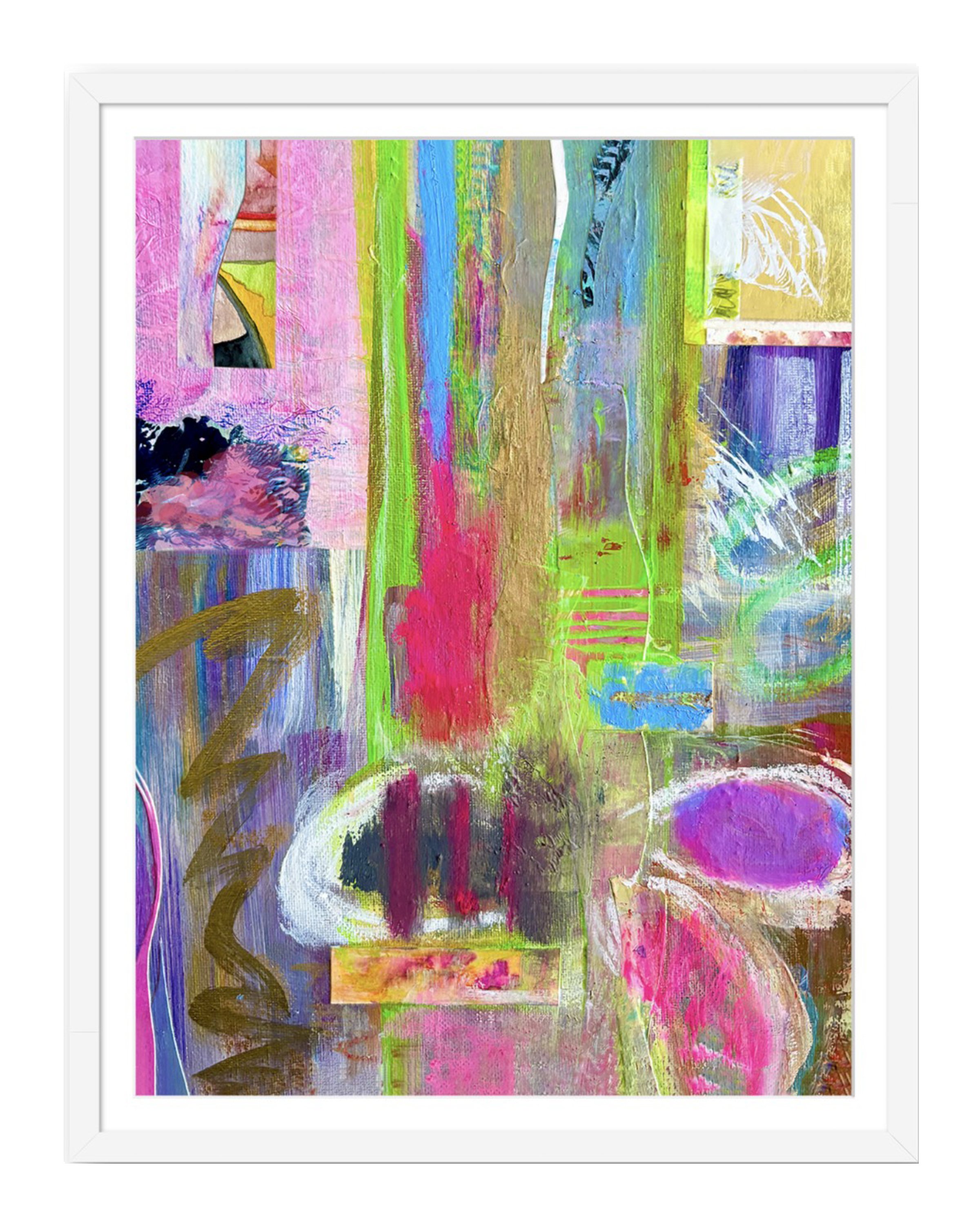 Rebel.18”x24” painting print, matted & framed. Ceil Diskin, 2025.