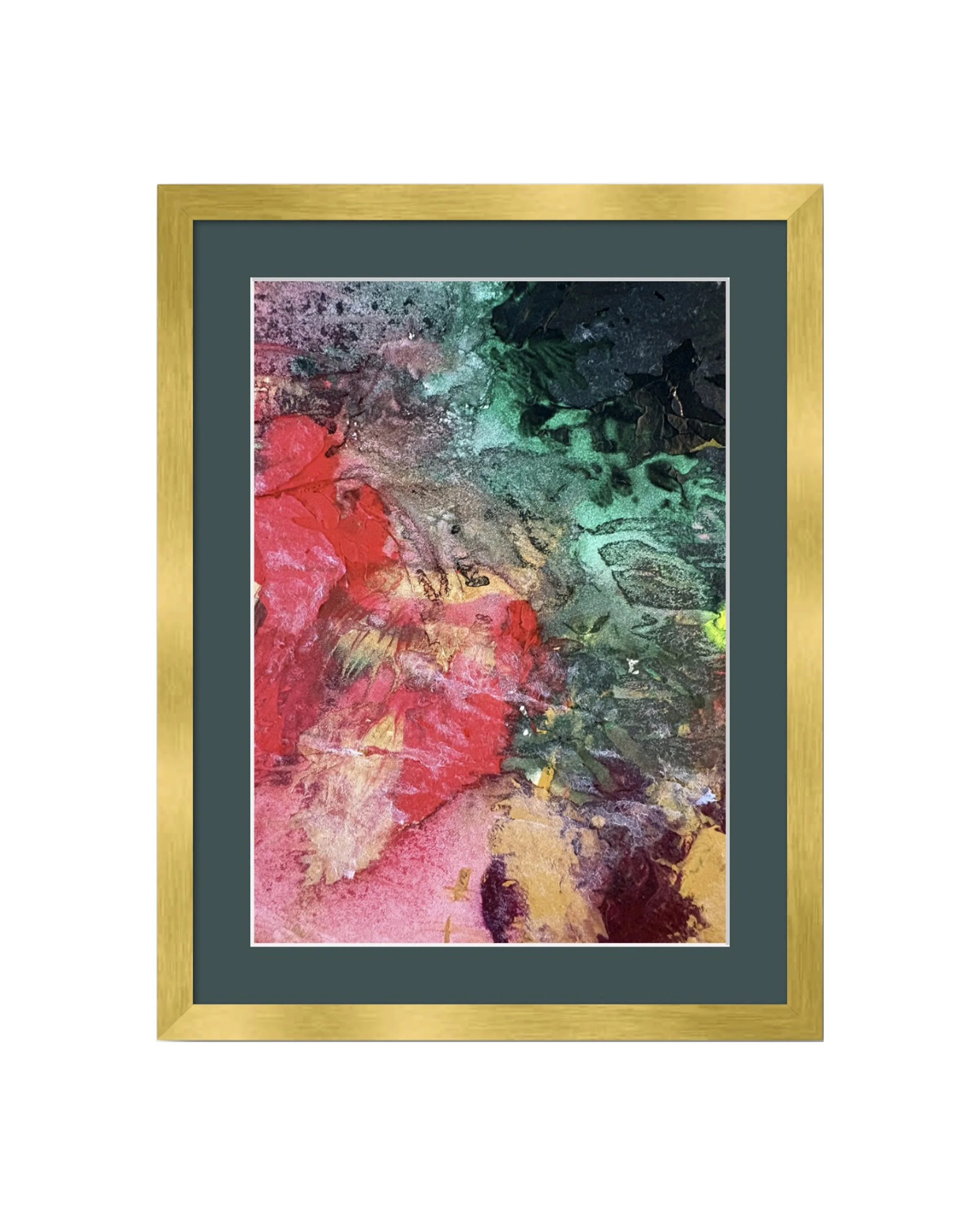 Amidst 14x10 gold frame emerald green mat