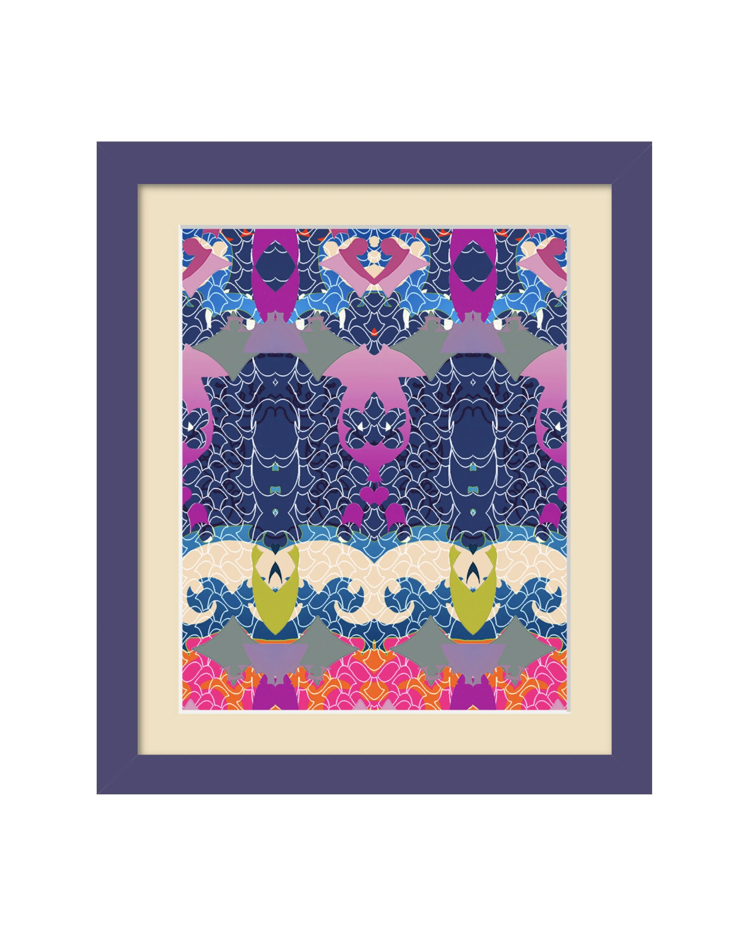Fait Accompli. 8x10 digital pattern print, matted & framed. Ceil Diskin-2025.