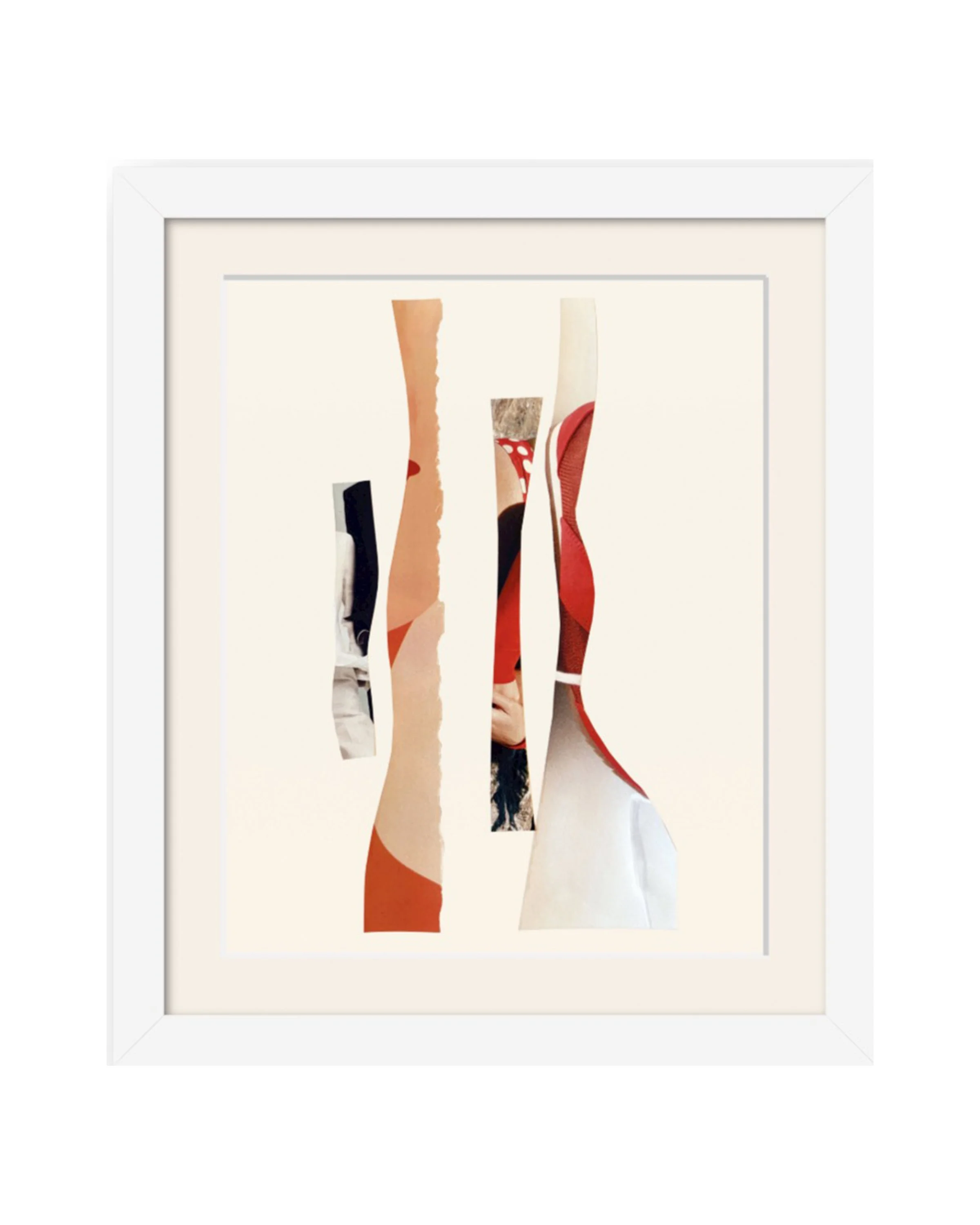 Riviera Red. 8x10 collage print, matted & framed. Ceil Diskin-2025.
