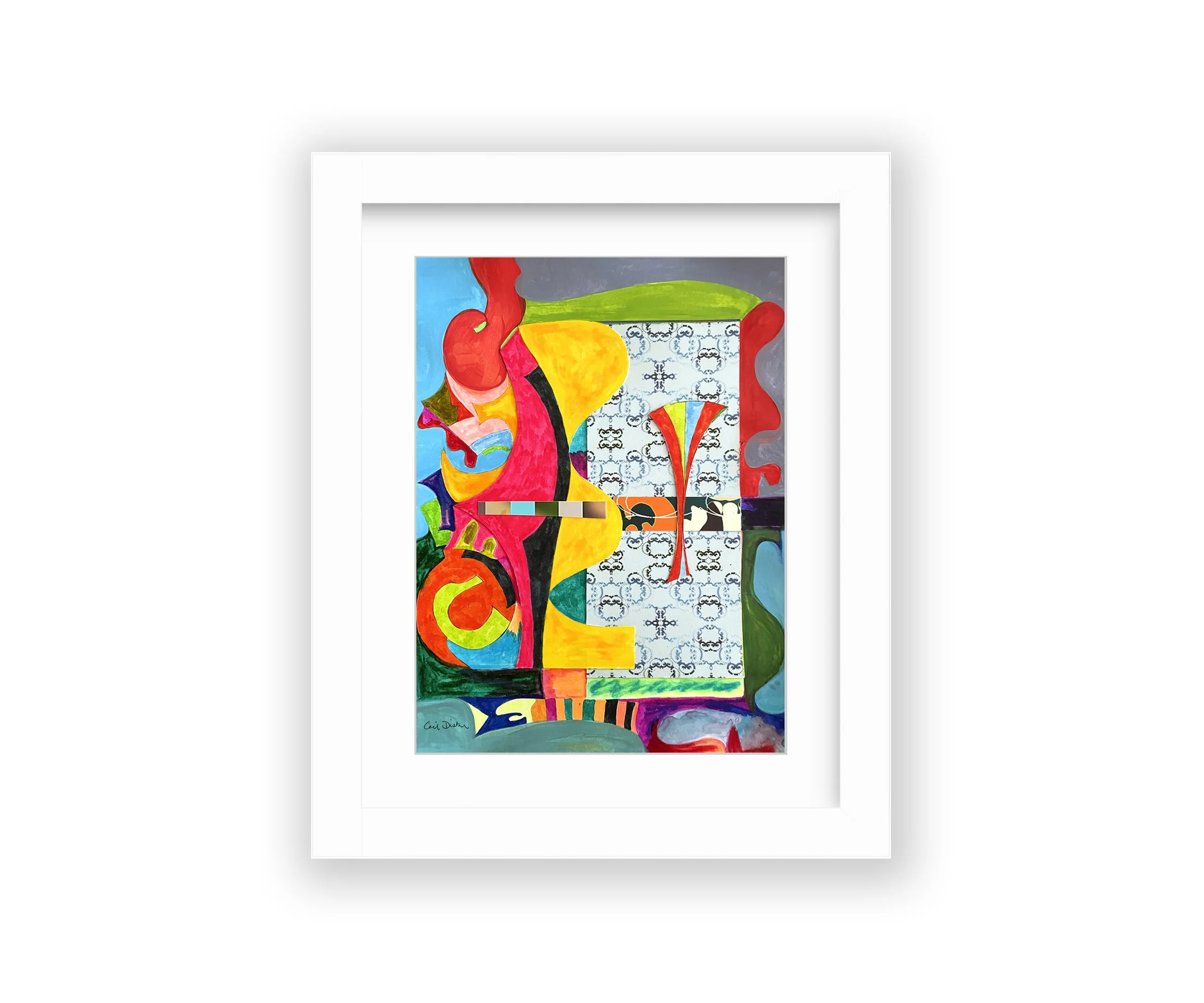 Something With An M, white frame, by Ceil Diskin