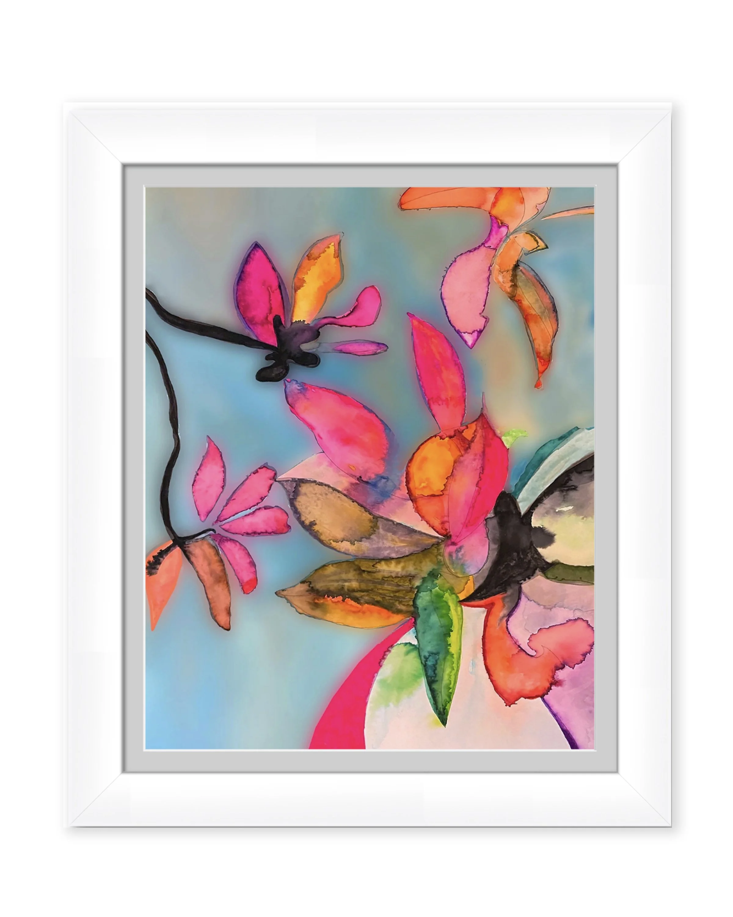 Flowering Tree. 16”x20” digital print, matted & framed. Ceil Diskin, 2020.