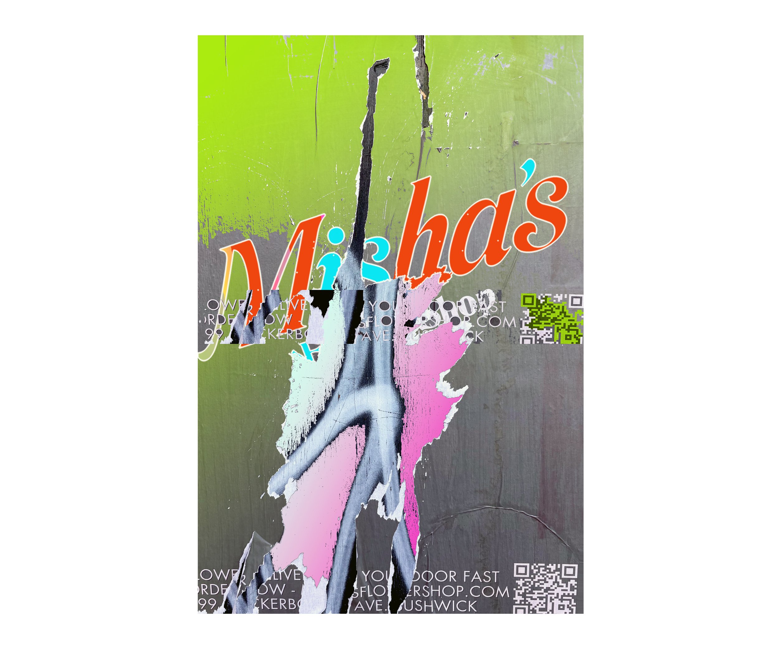 Misha's, Digital Collage Print