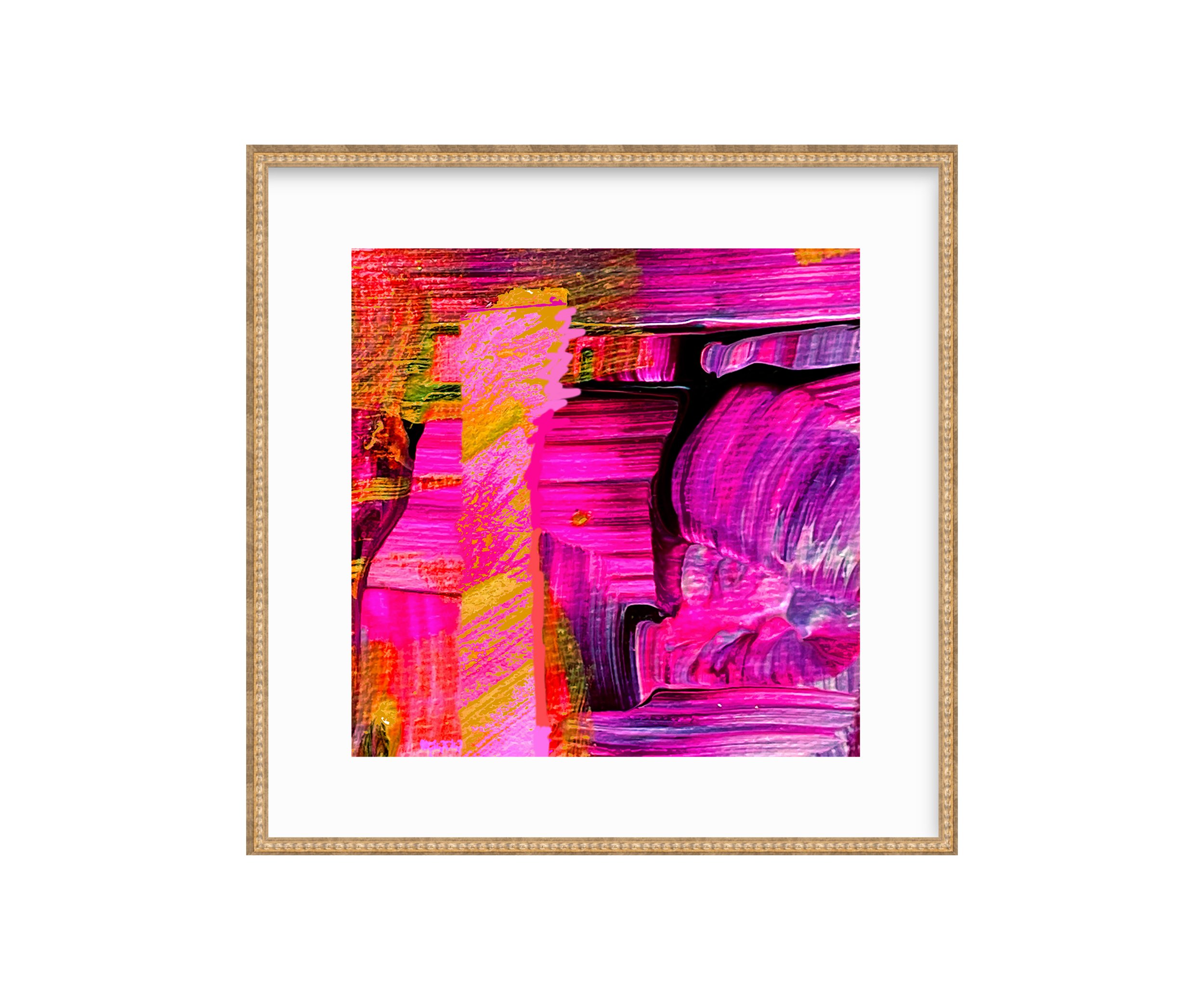 Dance Party, I Feel Love Series, gold frame, by Ceil Diskin