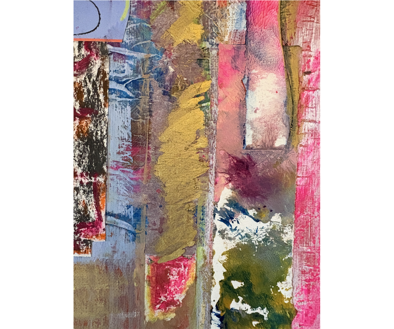 AfterParty, mixed media collage-detail, by Ceil Diskin