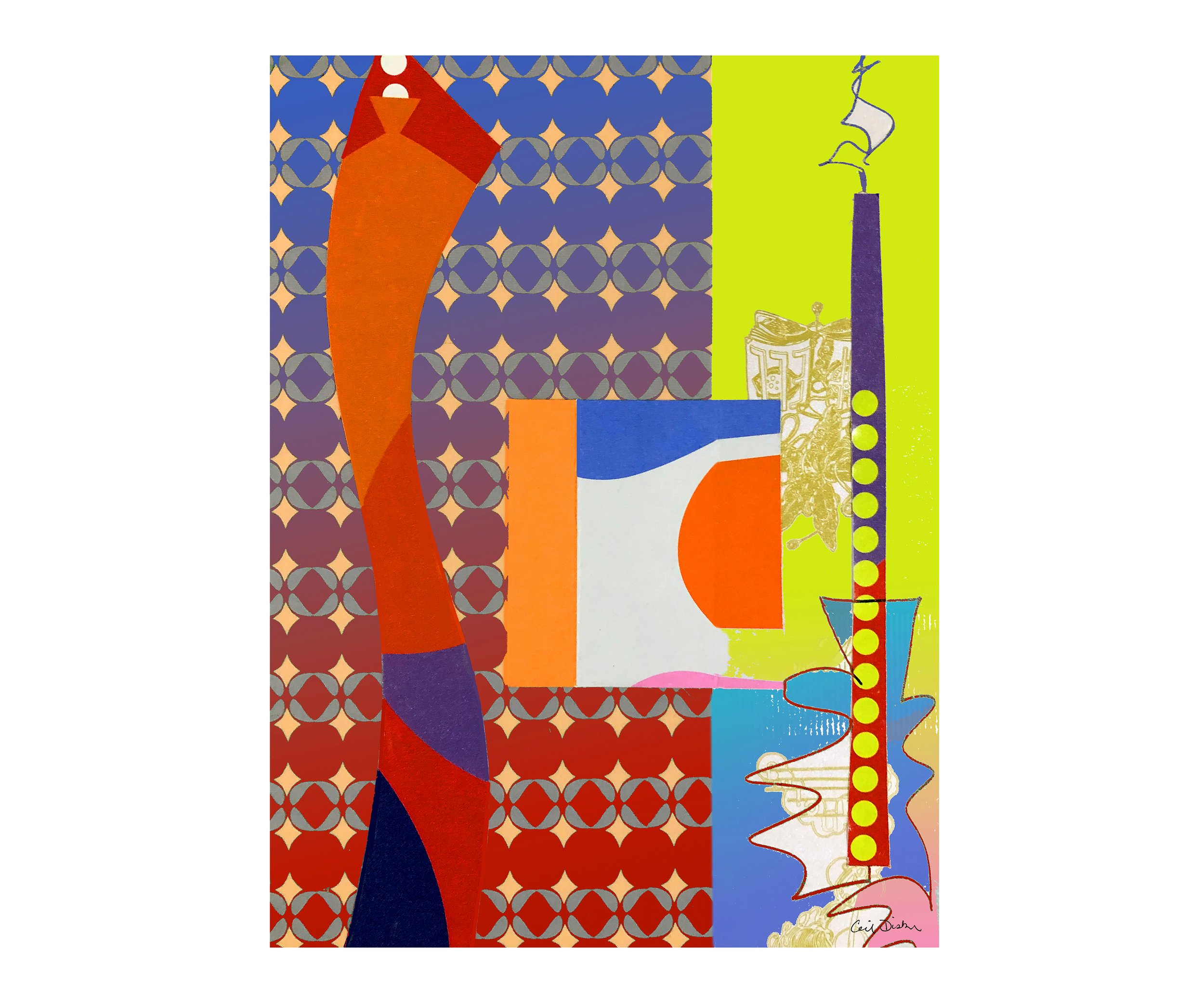 Oh Yeah, Mixed Media Collage Print