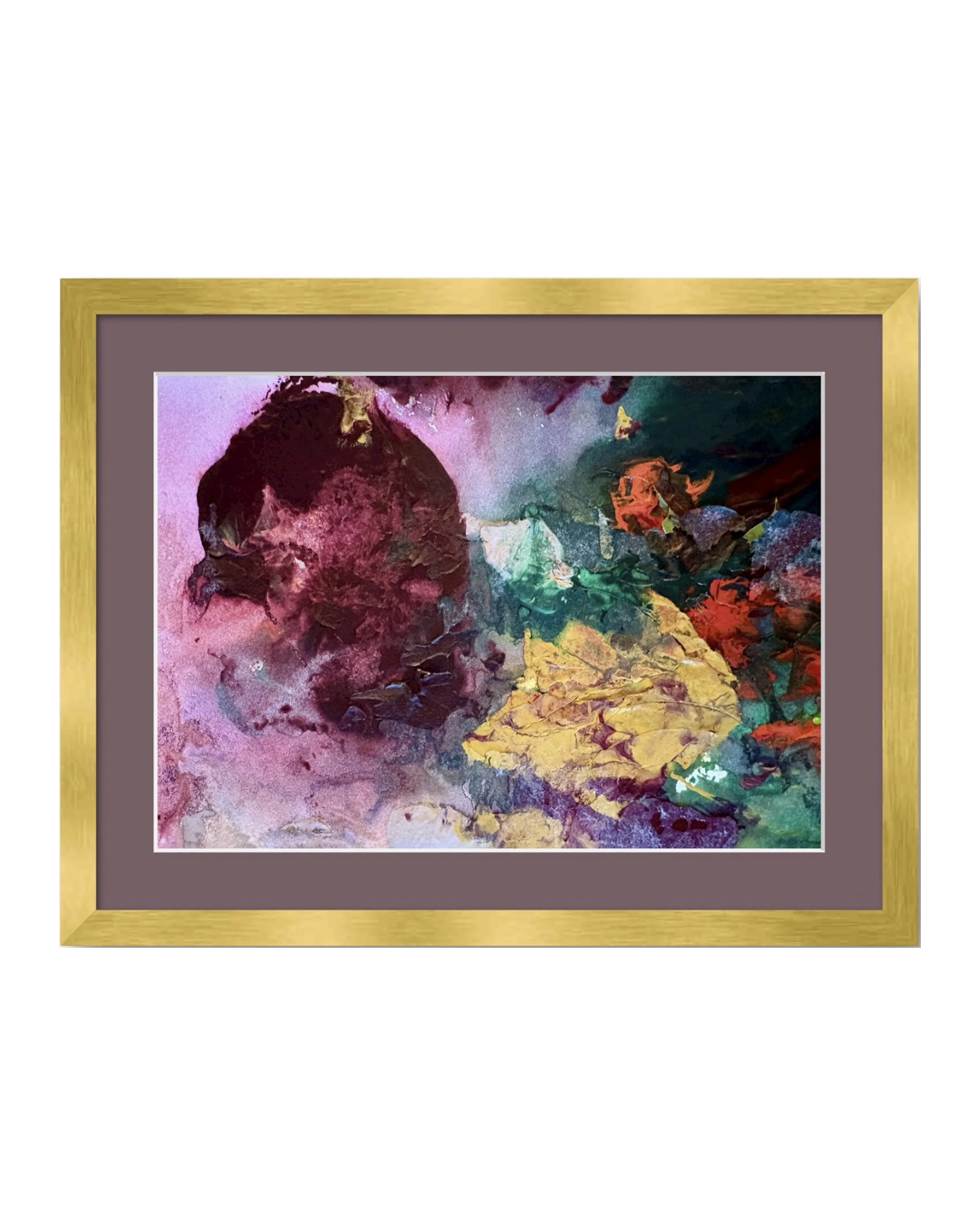 Aubergine 14x10 gold frame date mat